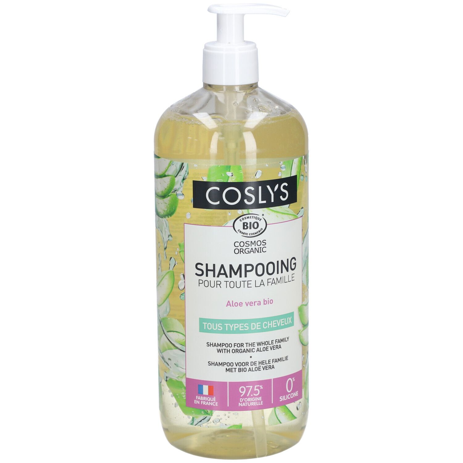 Coslys Coslys® Shampooing Familial Aloe Vera Bio Tous Types De Cheveux Flacon Pompe Shampooing 1000 Ml Enfants