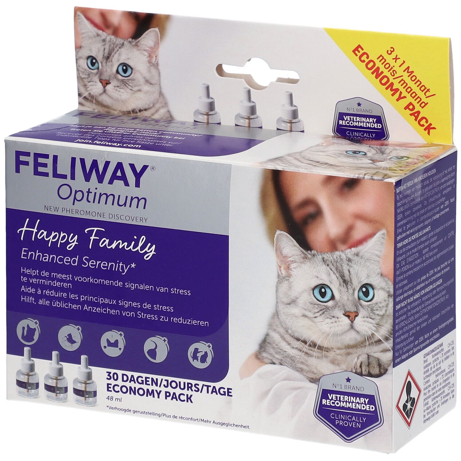 Feliway Feliway® Optimum Happy Family Recharge 3 Moins Autre 3X48 Ml