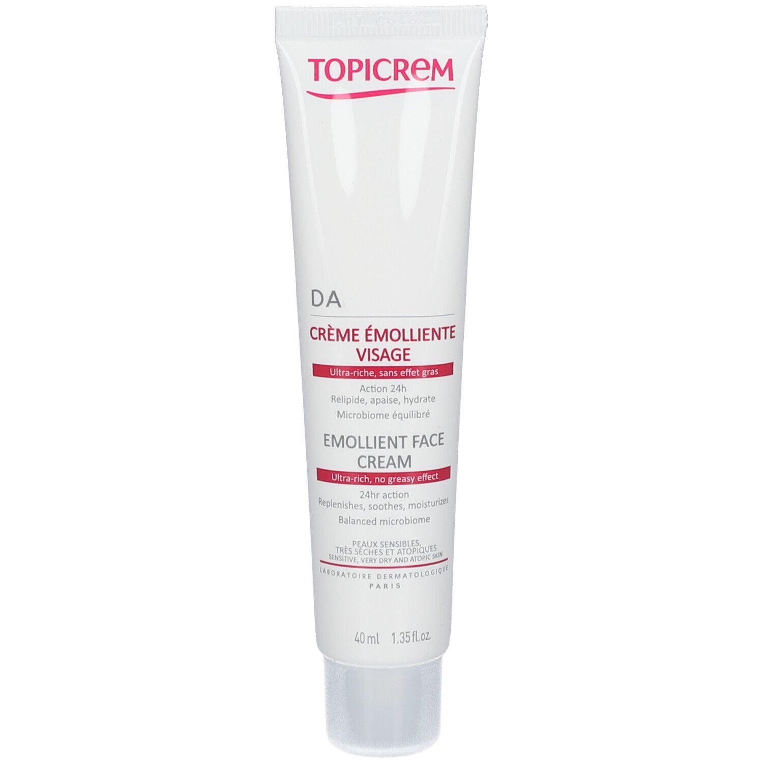Topicrem Da Emollient Face Cream Crème Adoucissante Pour Peaux Sèches À Atopiques 40 Ml - Image 2