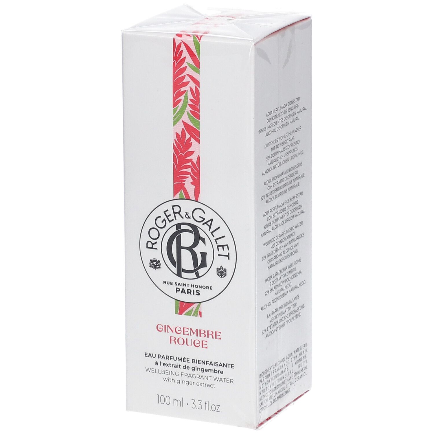 Roger & Gallet Eau Parfumée Bienfaisante GINGEMBRE ROUGE 100 ml Spray