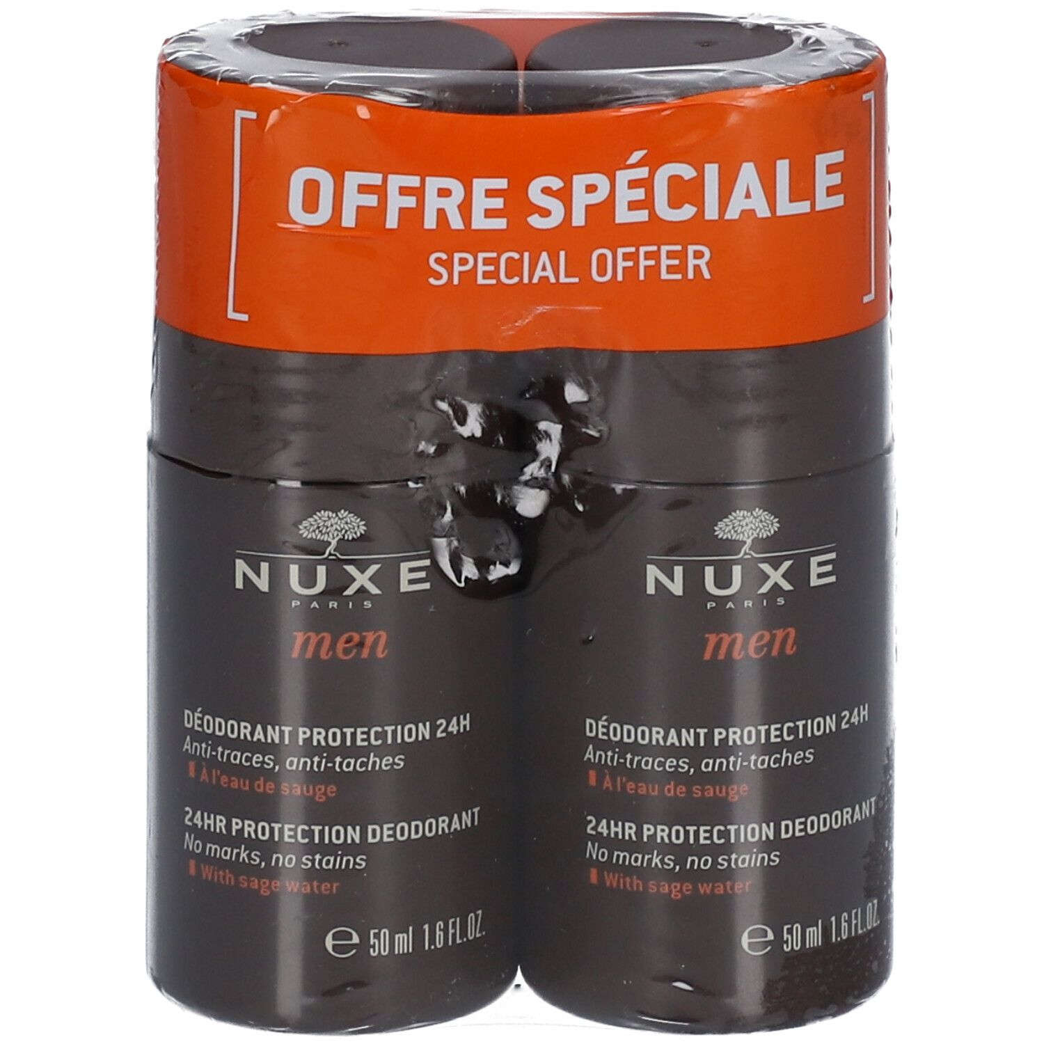 Déodorant NUXE pour hommes 24 heures Rouleau 2x50 ml