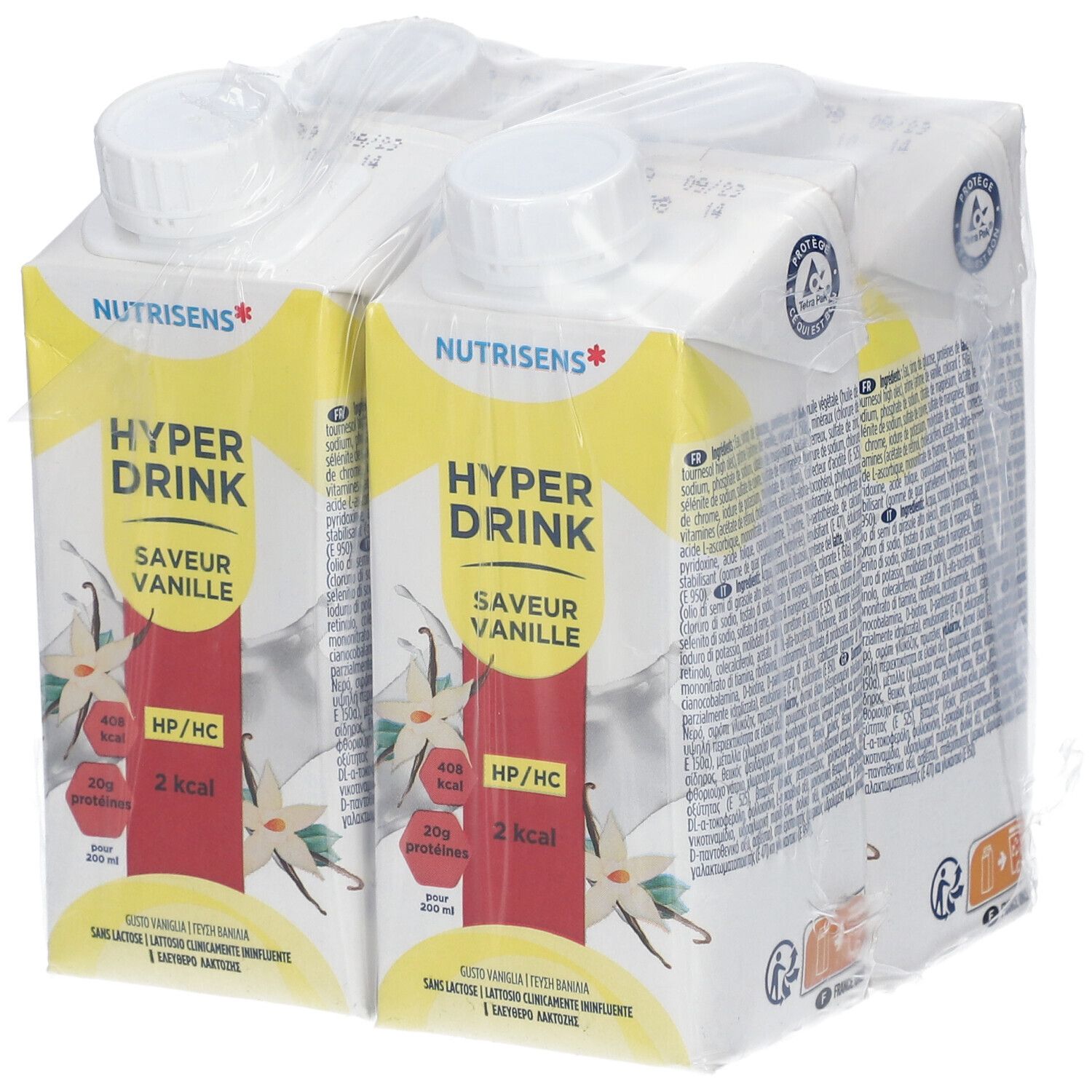 Hyperdrink HP/HC 2kcal Saveur Vanille 4x200 ml Aliment