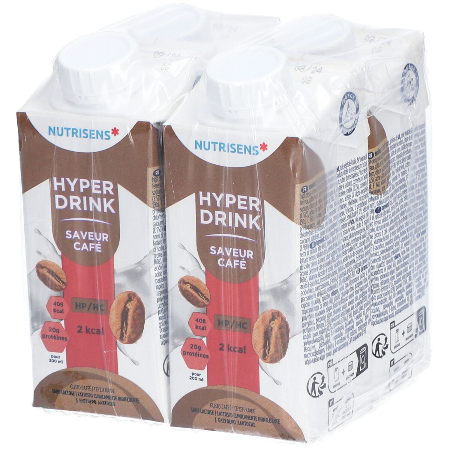Hyperdrink HP/HC 2kcal Saveur Café 4x200 ml Aliment