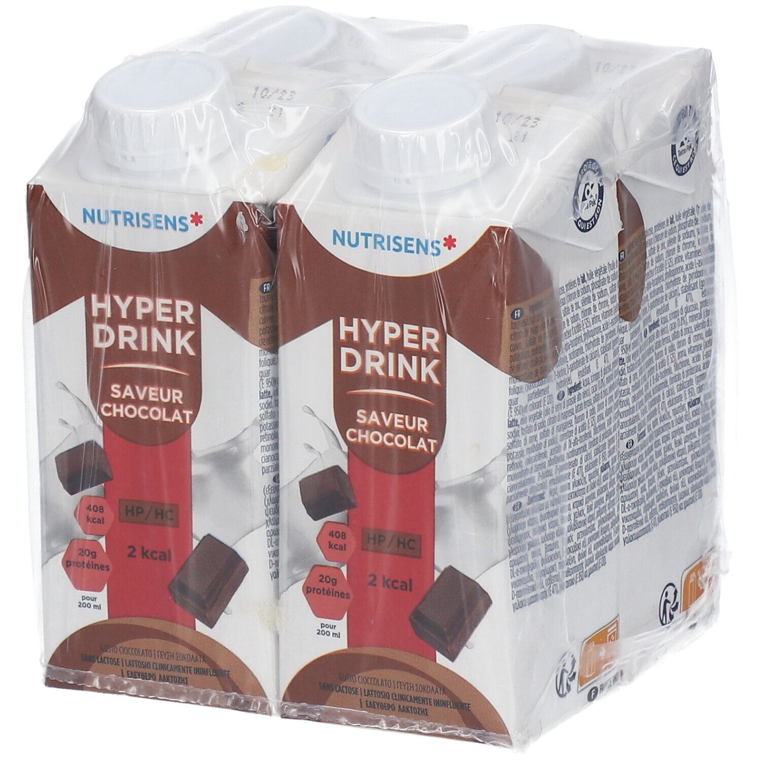Hyperdrink HP/HC 2kcal Saveur Chocolat 4x200 ml Aliment