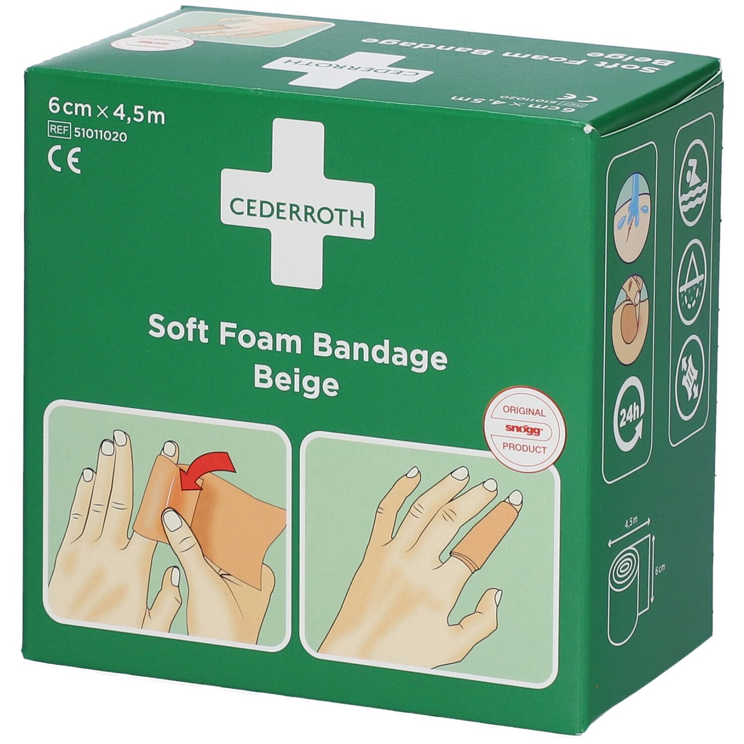 Cederroth Soft Foam Bandage Beige 6 cm x 4,5 m 51011020 Bandage(S) 1 pc(s)