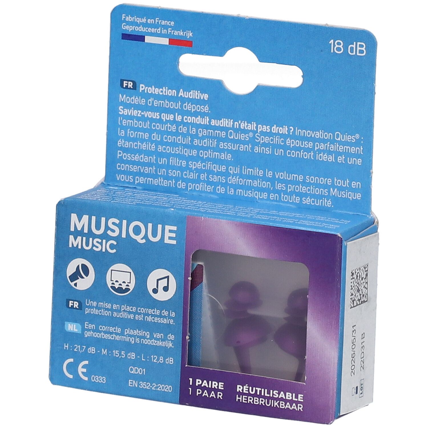 QUIES Specifix Musique 18 dB 1 pc(s) Bouchons D'Oreille