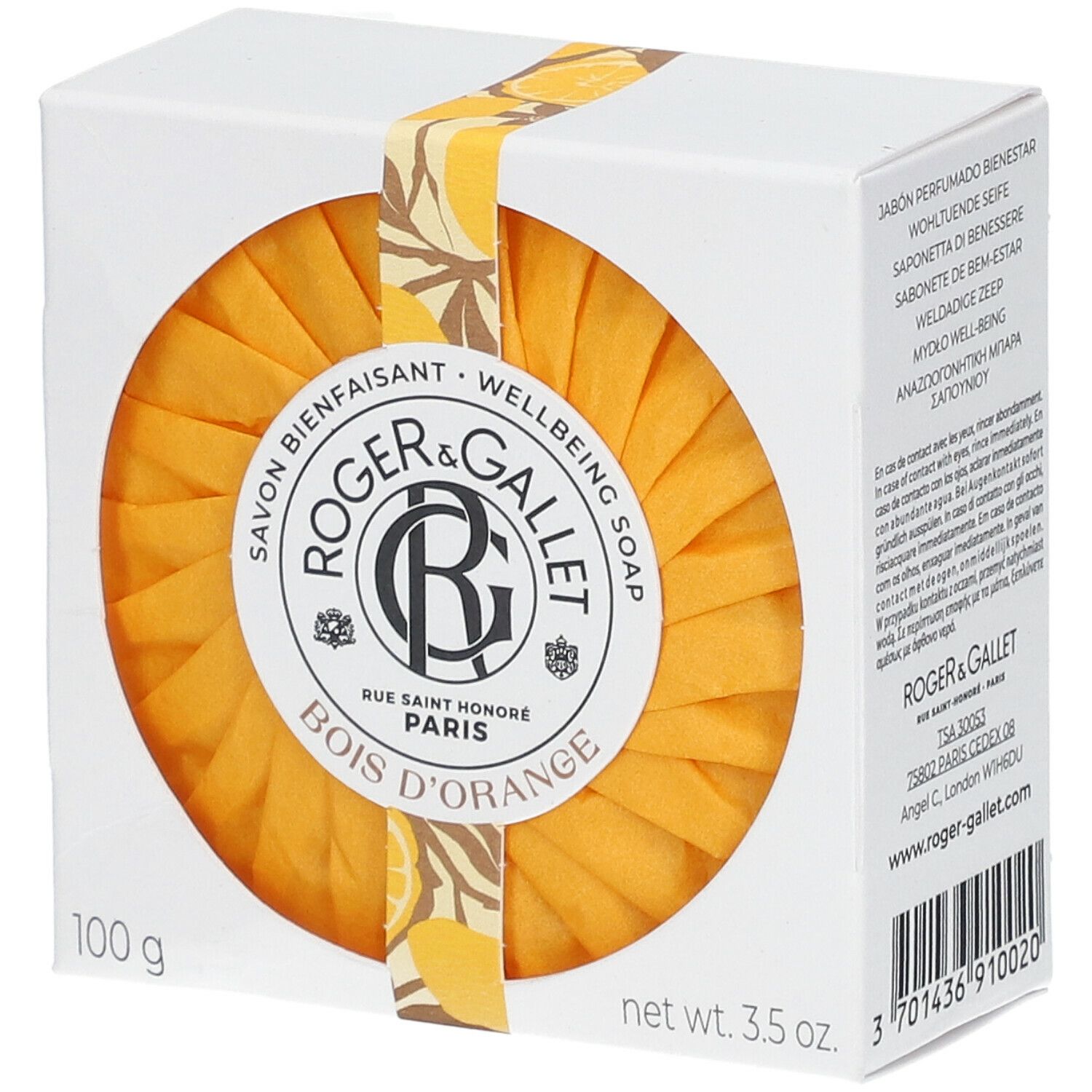 Roger & Gallet Savon Bienfaisant BOIS D'ORANGE 100 g Savon