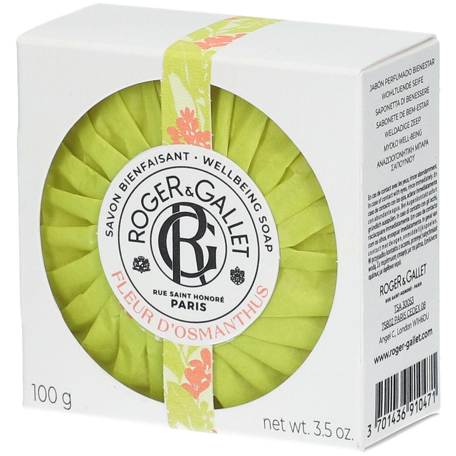 Roger & Gallet Savon Bienfaisant FLEUR D'OSMANTHUS 100 g Savon