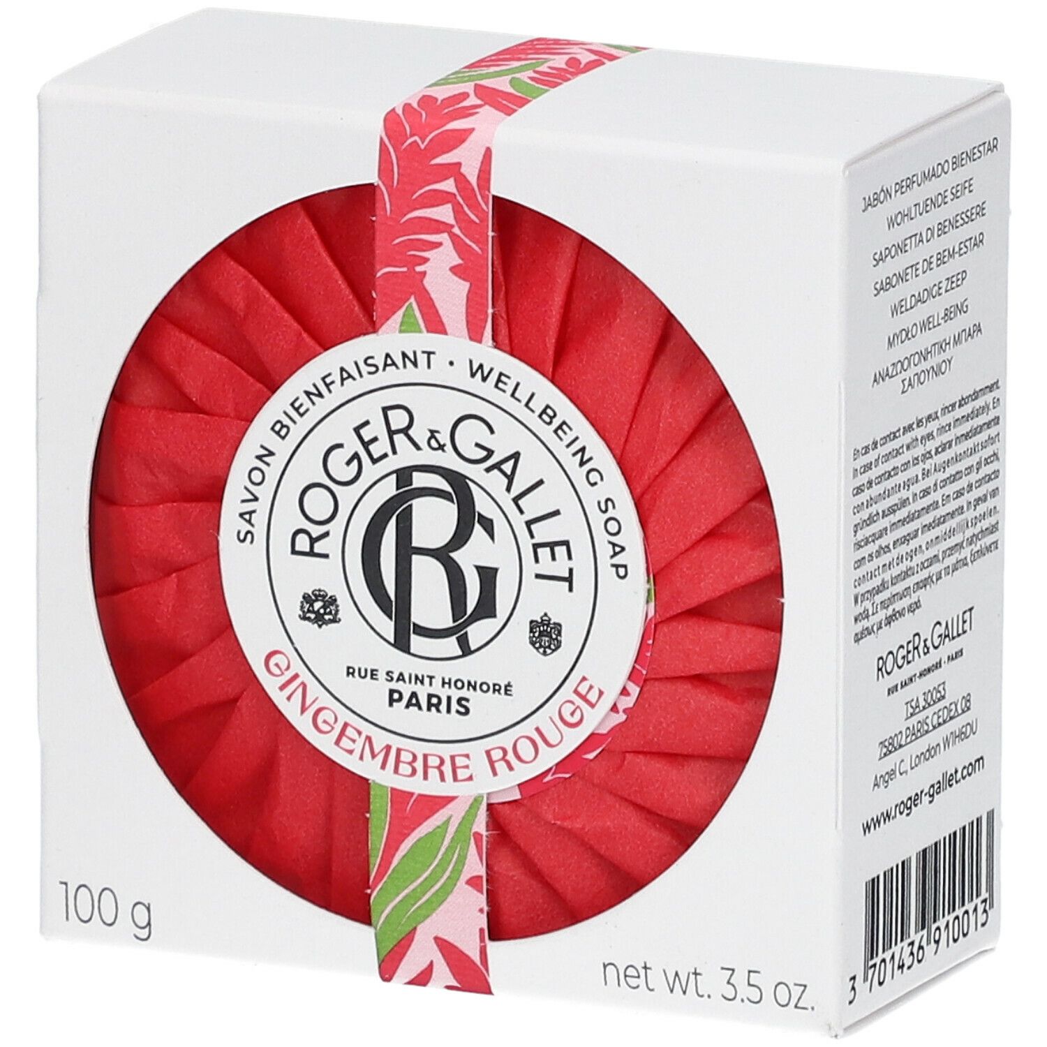 Roger & Gallet Savon Bienfaisant GINGEMBRE ROUGE 100 g Savon