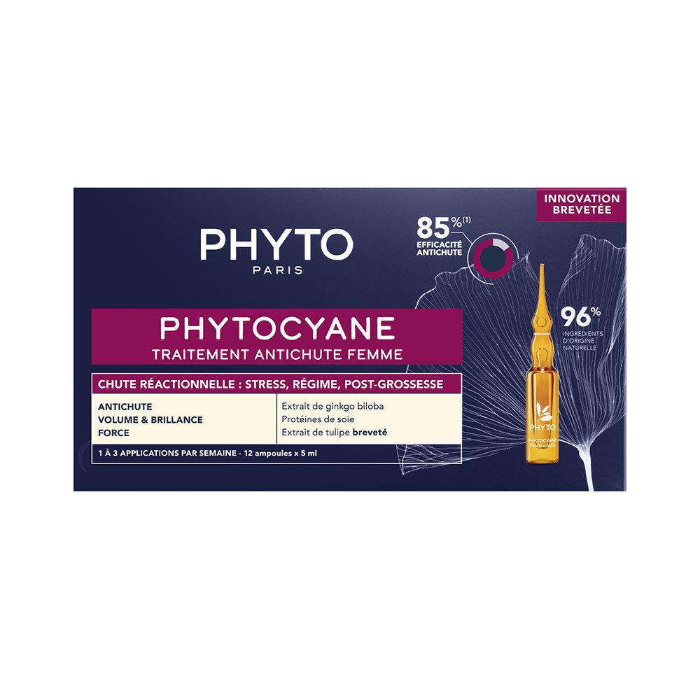 Phyto Phytocyane Femme Perte de Cheveux Réactionnelle 12x5 ml Ampoule(S)