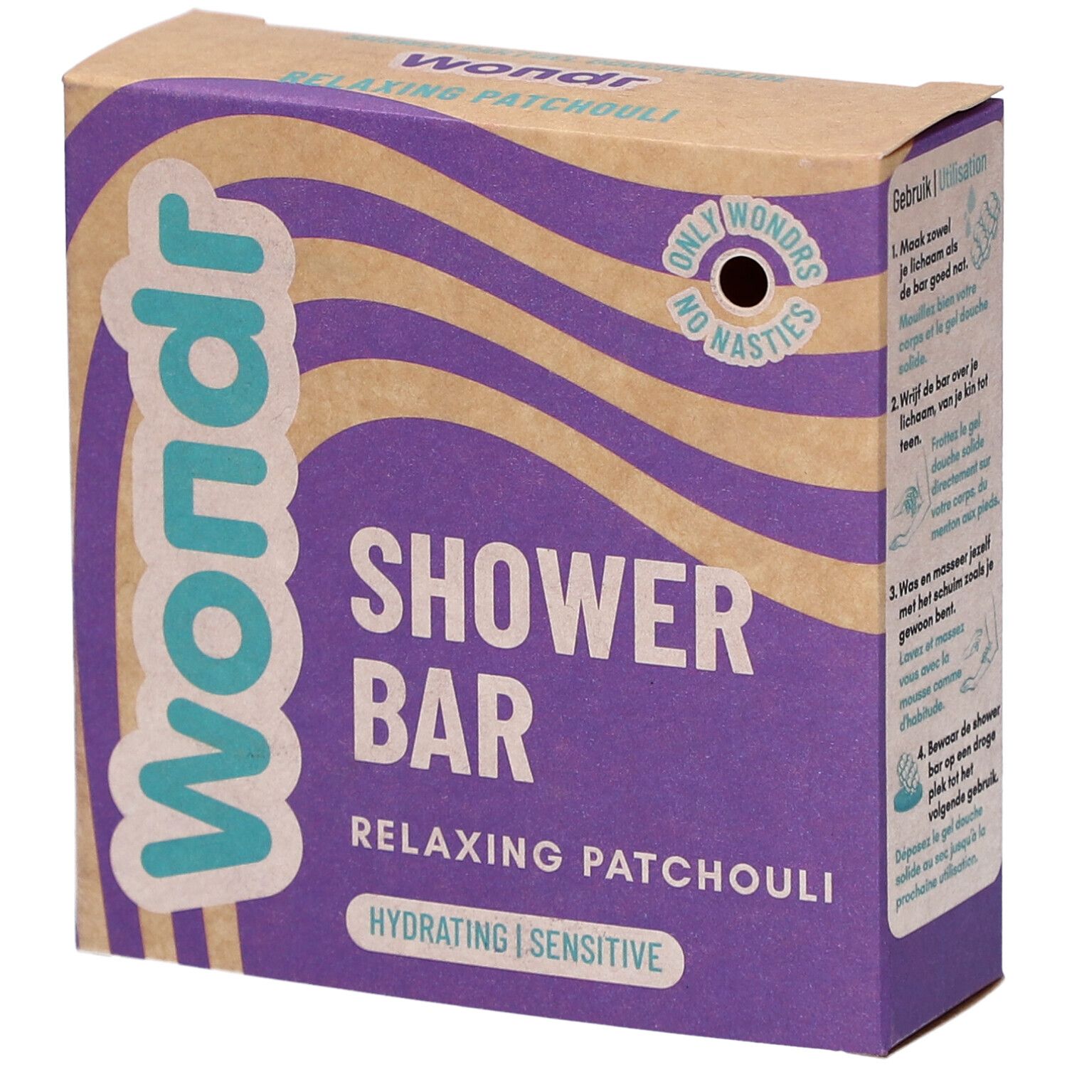 Wondr Barre de douche relaxante au patchouli 102 g Savon