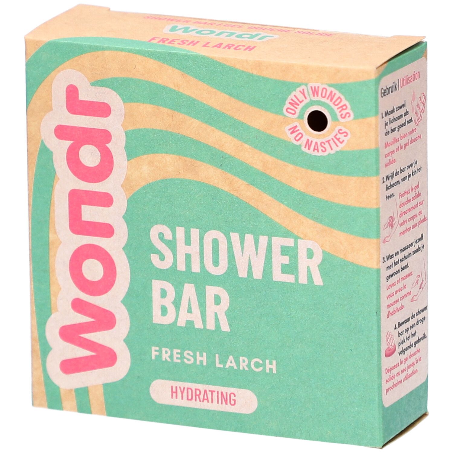 Wondr Fresh Barre de douche en mélèze 102 g Savon
