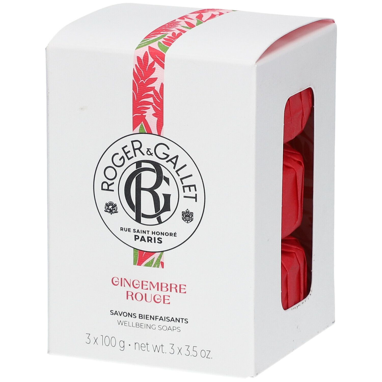 Roger & Gallet Savon Bienfaisant GINGEMBRE ROUGE 3x100 g Savon