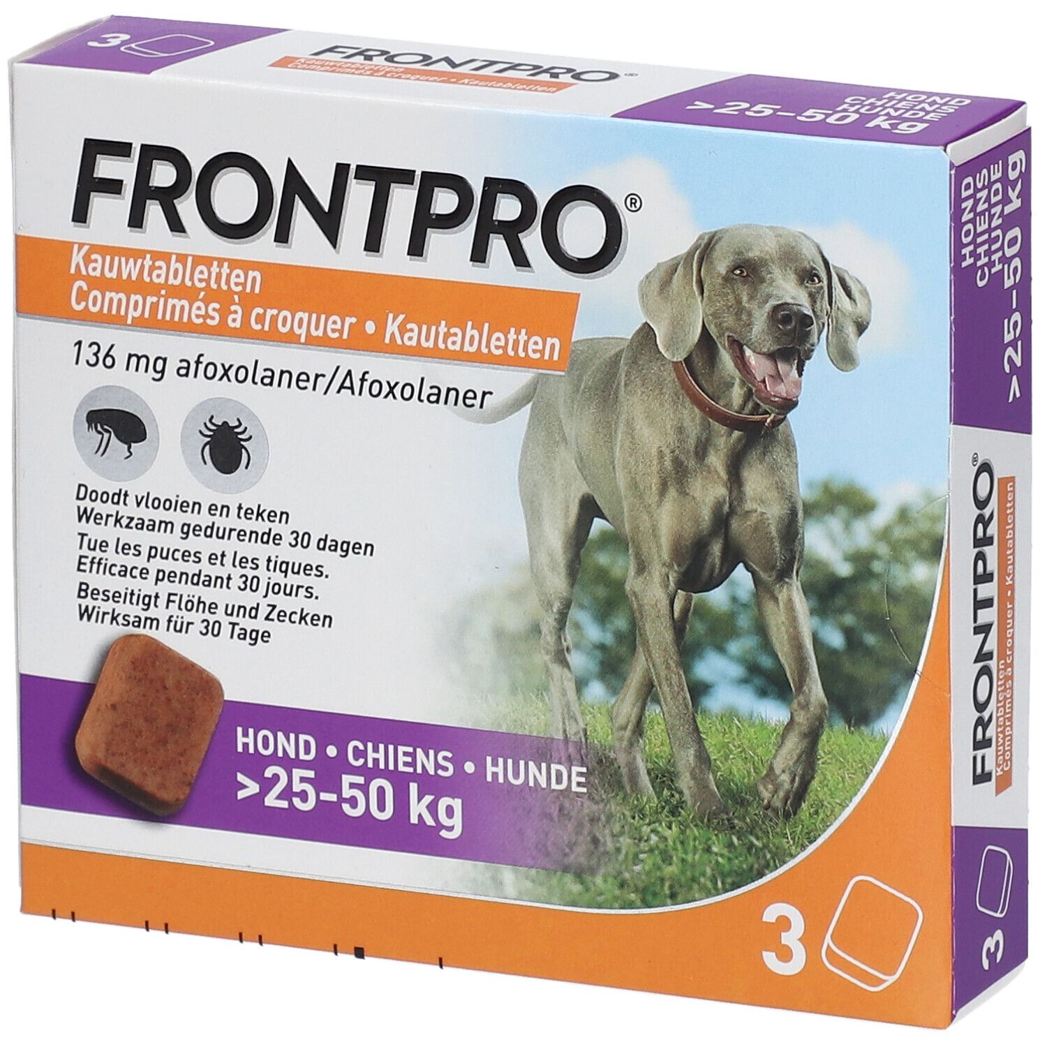 FRONTPRO® Comprimés à Croquer pour Chiens 25-50 kg Comprimé(S) À 3 pc(s)