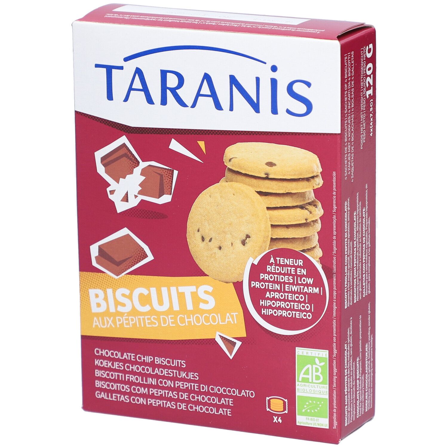 Taranis Biscuits aux Pépites de Chocolat Bio 120 g Snack
