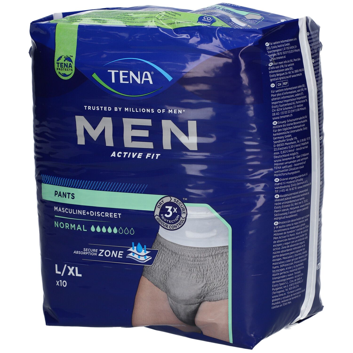 TENA Men Active Fit Pants Normal Large - Extra Culotte D'Incontinence 10 pc(s)