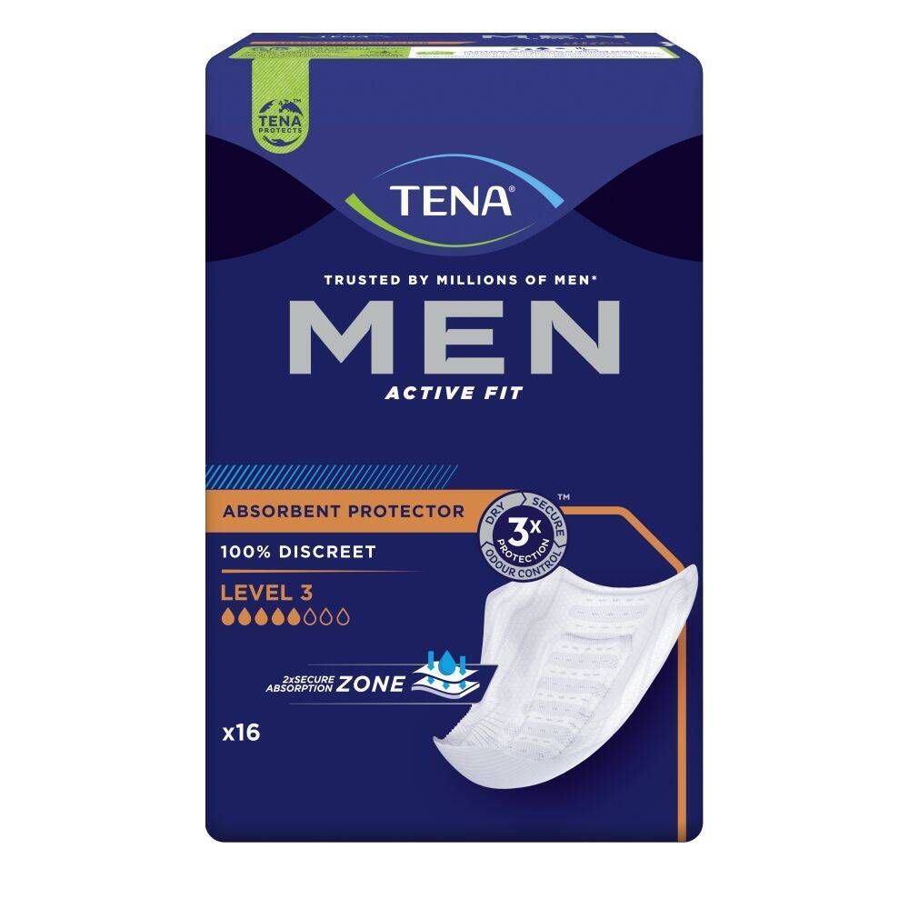 TENA Men Active Fit Absorbent Protector Level 3 750830 Culotte D'Incontinence 16 pc(s)