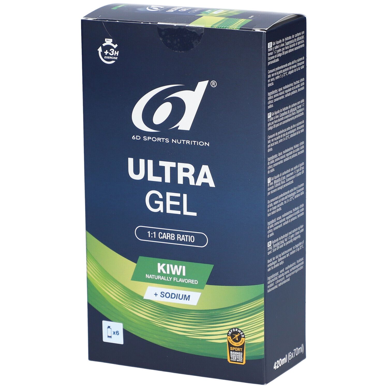 6D SPORTS NUTRITION Ultra Gel Kiwi 6 pc(s) Gel Zum Einnehmen New