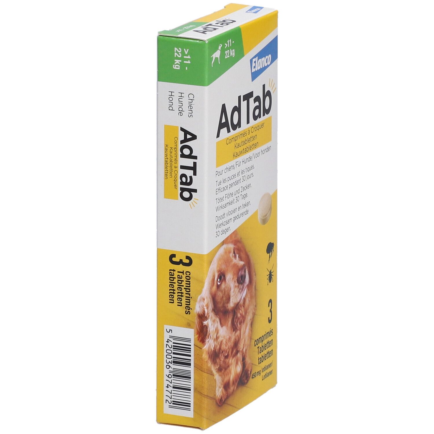 AdTab Chien > 11 Kg - 22 Kg 3 pc(s) Comprimé(S)