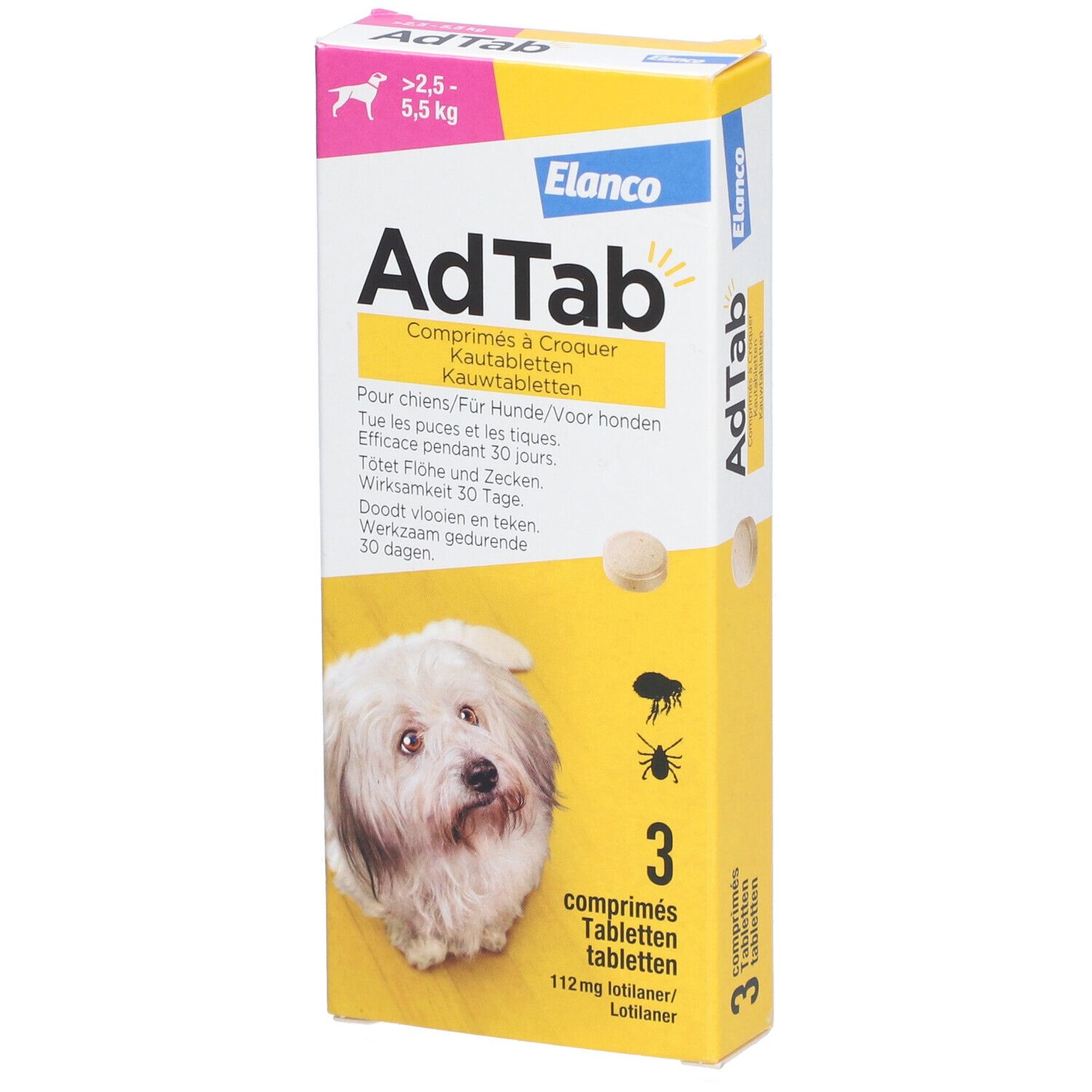 AdTab Chien > 2,5 Kg - 5,5 Kg 3 pc(s) Comprimé(S)