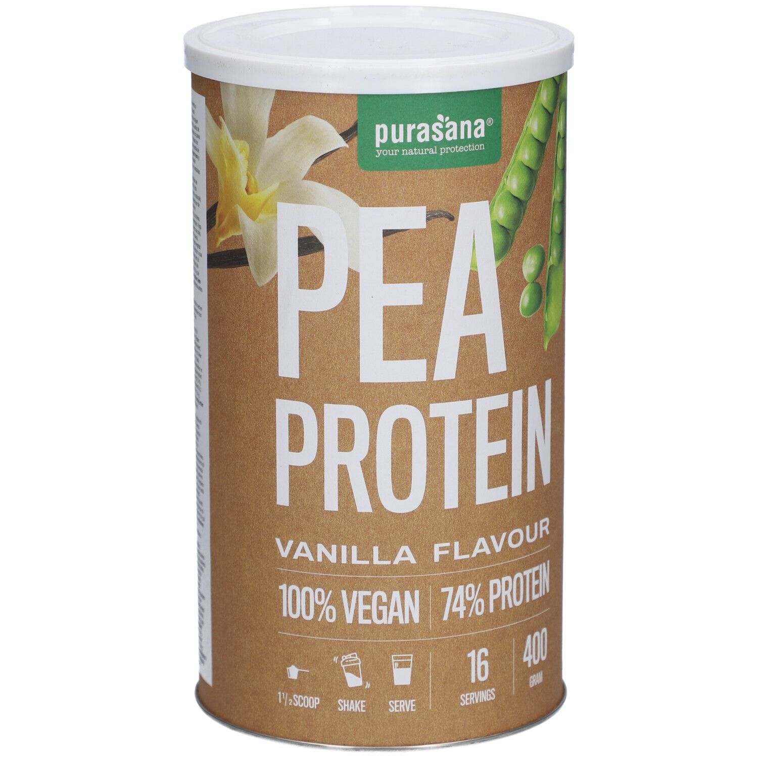Purasana Protéine de Pois Saveur Vanille 400 g Poudre