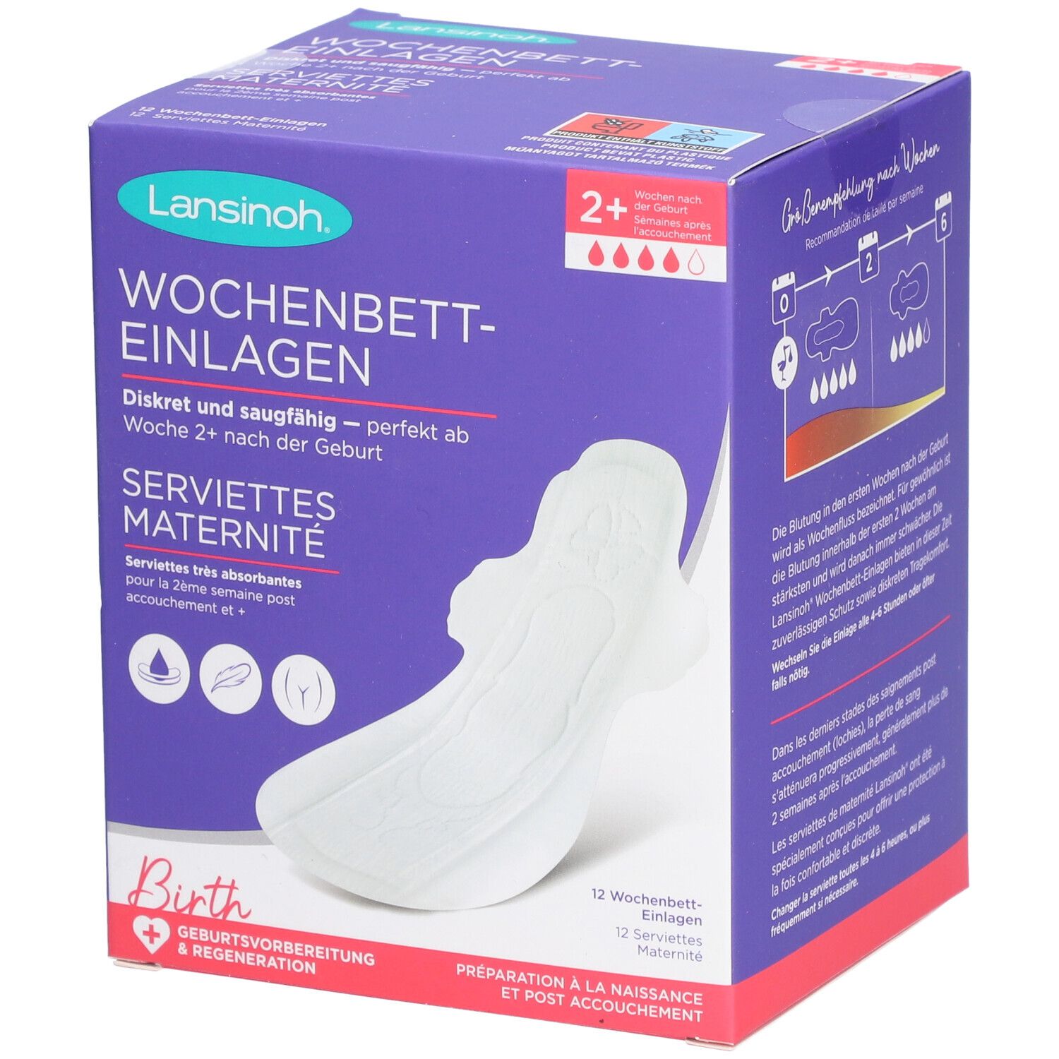 Lansinoh Serviettes Maternité après l'accouchement | +2 semaines Serviette hygienique 12 pc(s)
