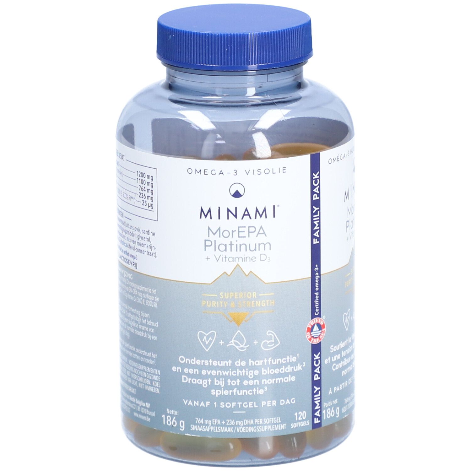 MINAMI MorEpa Platinum + Vitamine D3 120 pc(s) Capsule(S) Douce(S)