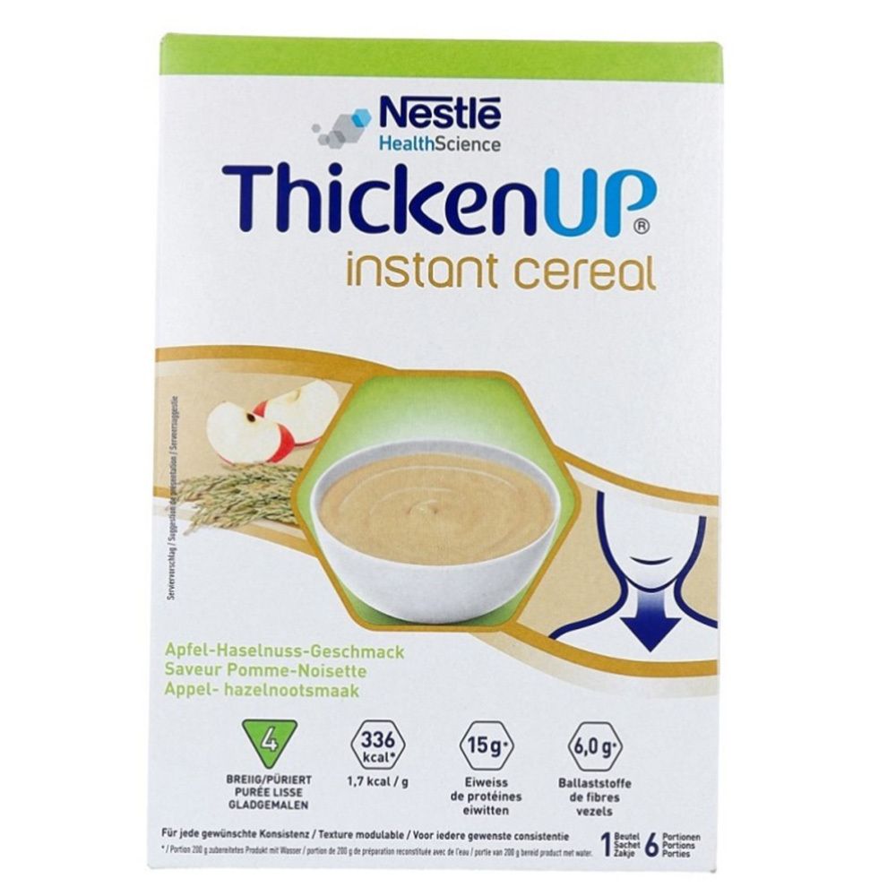 Nestlé ThickenUp Instant Cereal Saveur Pomme-Noisette 450 g Poudre