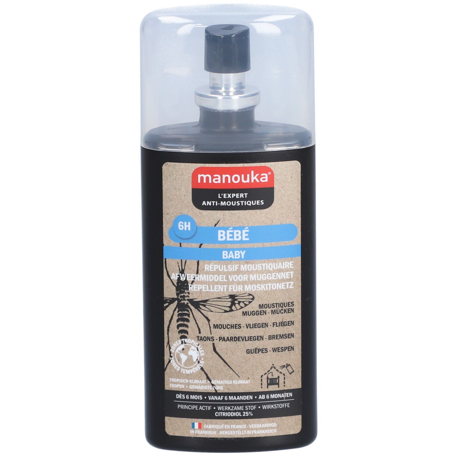Manouka® Bébé Répulsif Moustique Liquide 75 ml