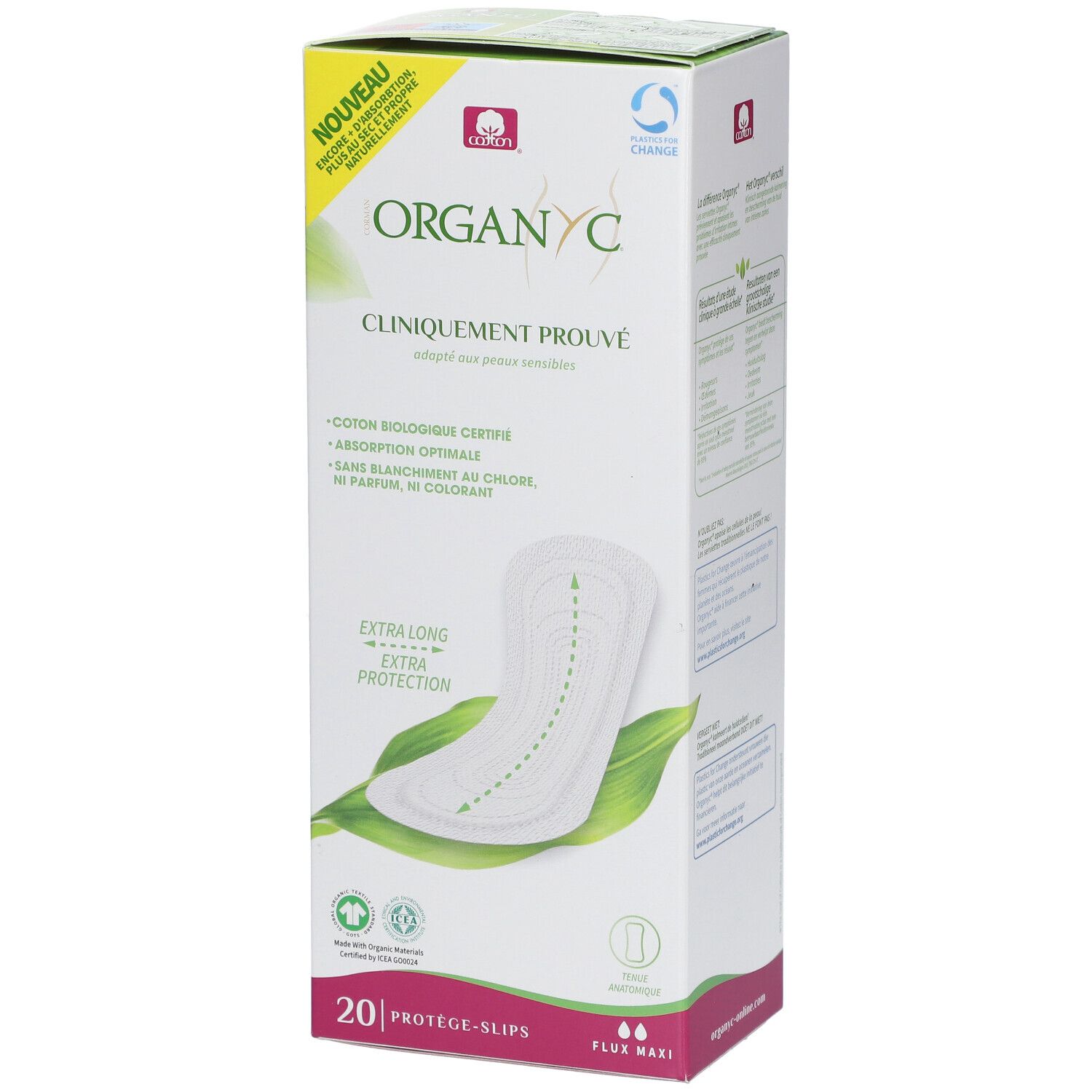Organyc® Protège-Slips Flux Maxi Serviette hygienique 20 pc(s)