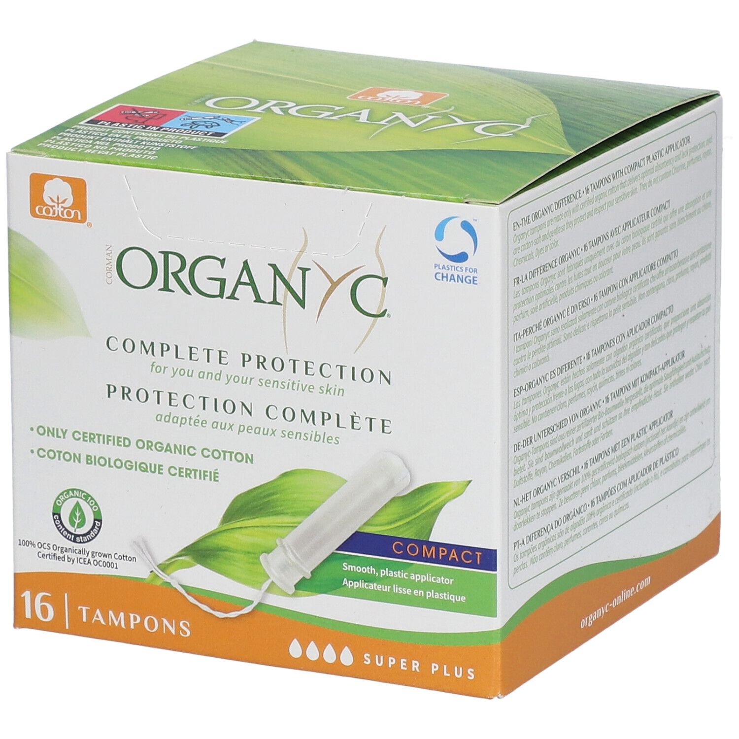 Organyc® Tampons Complete Protection Super Plus Compact Serviette hygienique 16 pc(s)