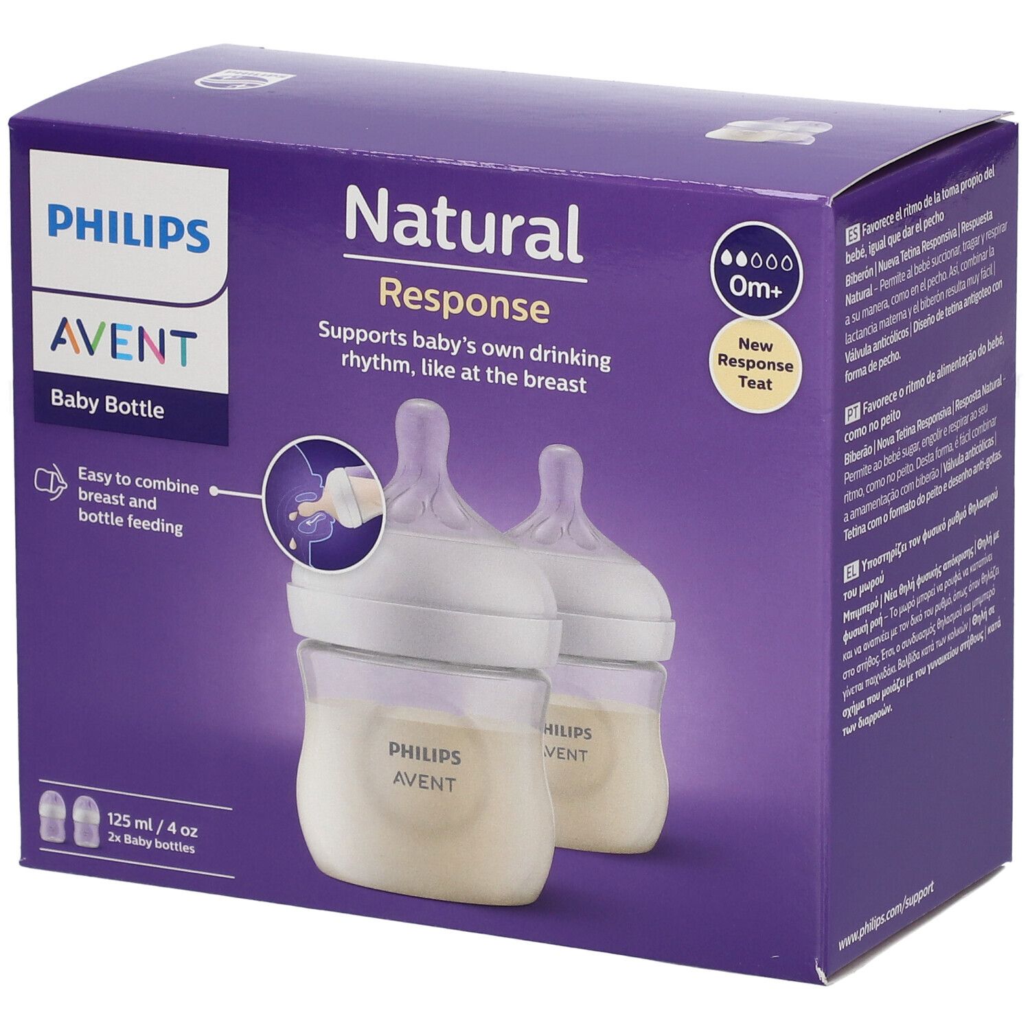 PHILIPS Avent Natural Response Biberons à réponse naturelle 2 x 125 ml SCY900/02 2 pc(s) Bouteilles