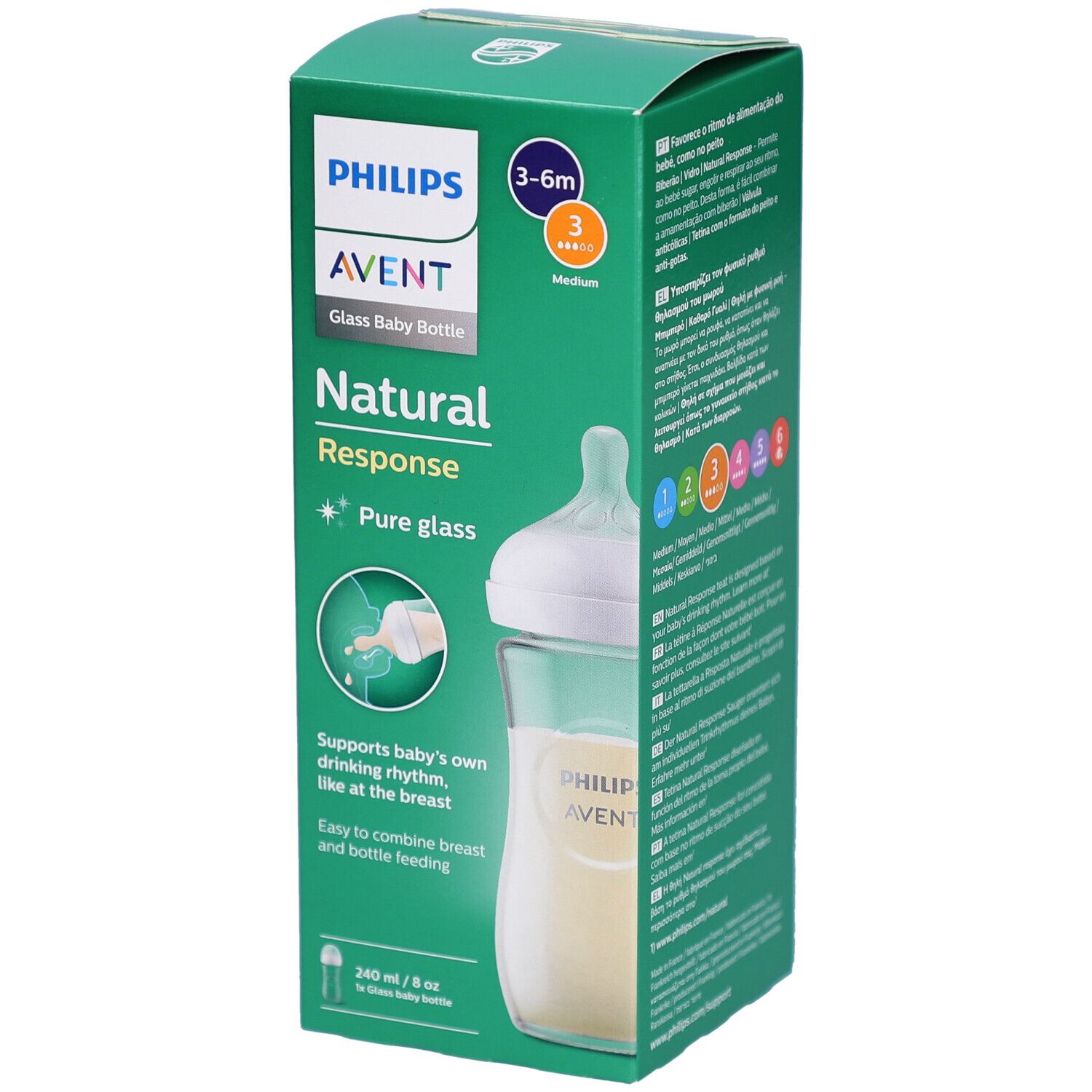 PHILIPS Avent Natural Response Biberon en verre 240 ml 1 pc(s) Bouteilles