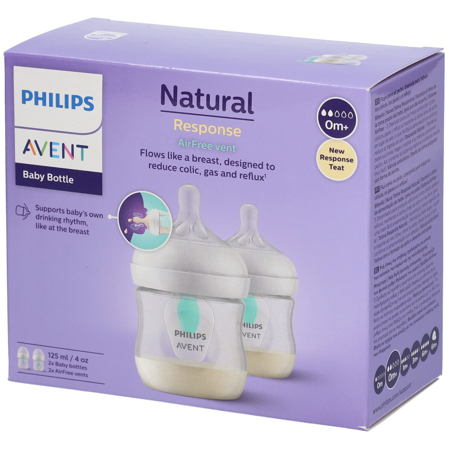 PHILIPS AVENT Natural Response biberon avec valve AirFree SCY670/02 DUO 2 pc(s) Bouteilles