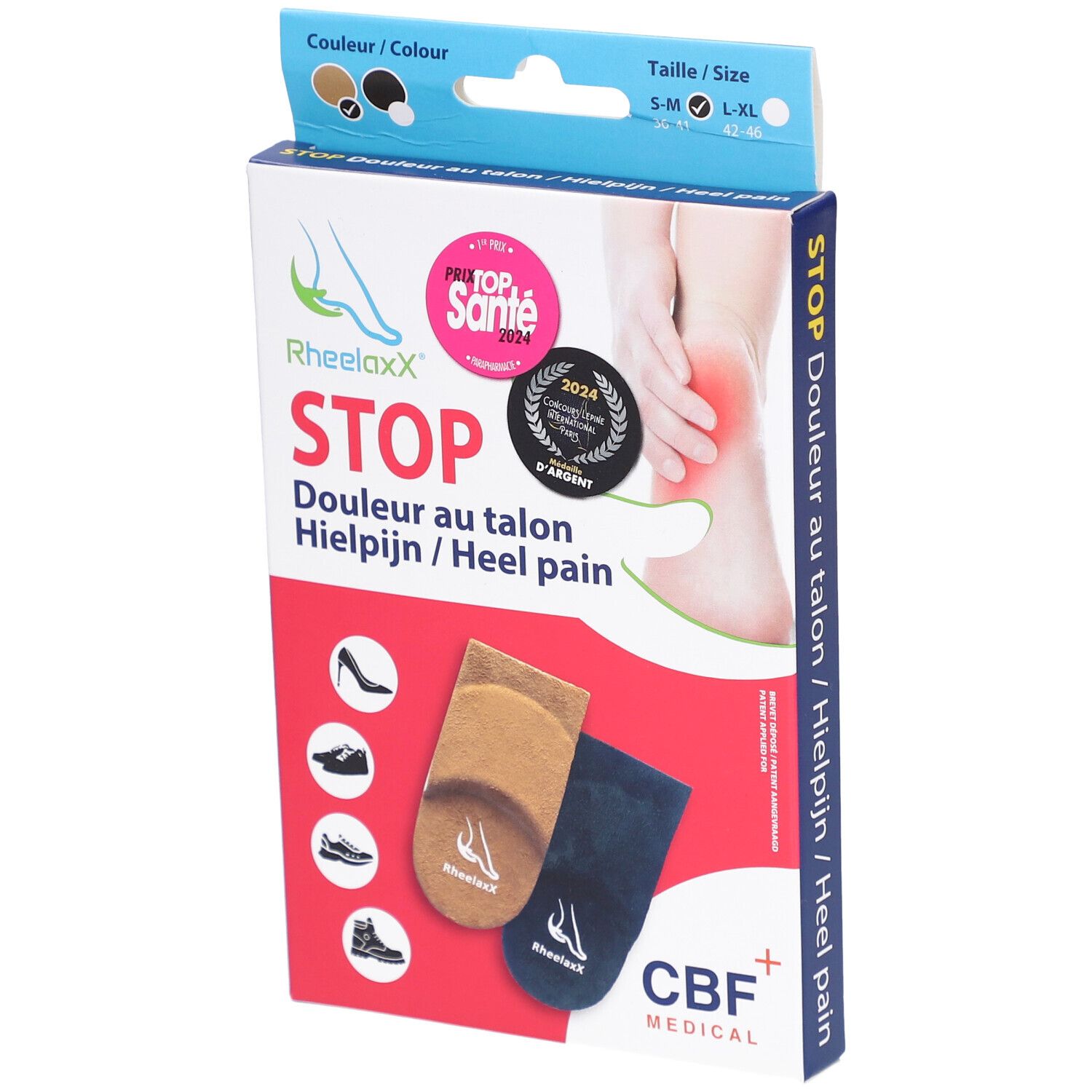Rheelaxx Stop Douleur au Talon S-M Marron 1 pc(s) Semelles Intérieures