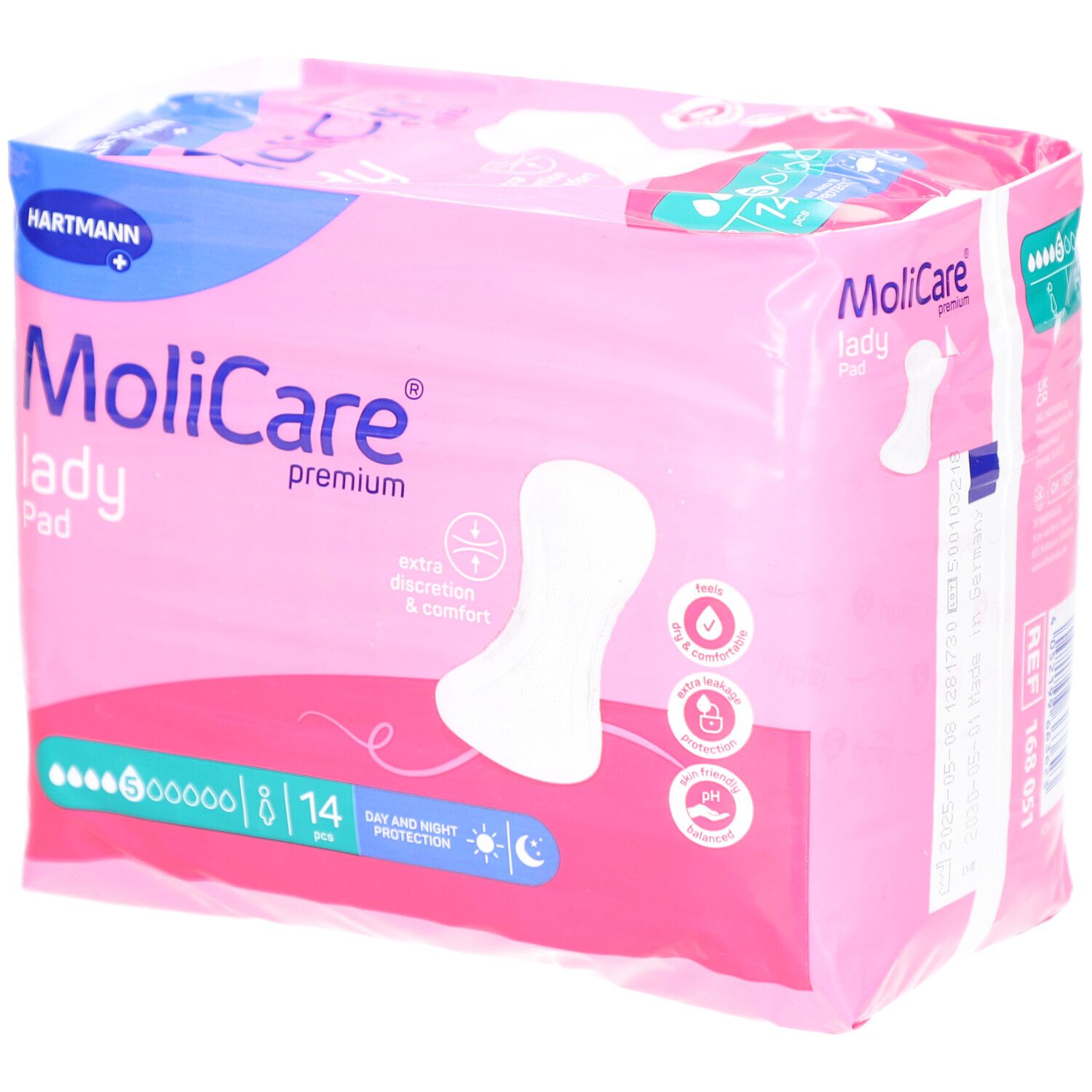 Hartmann Molicare Premium Lady Pad 5 gouttes 43x16cm 14 14 pc(s) Bandage(S)