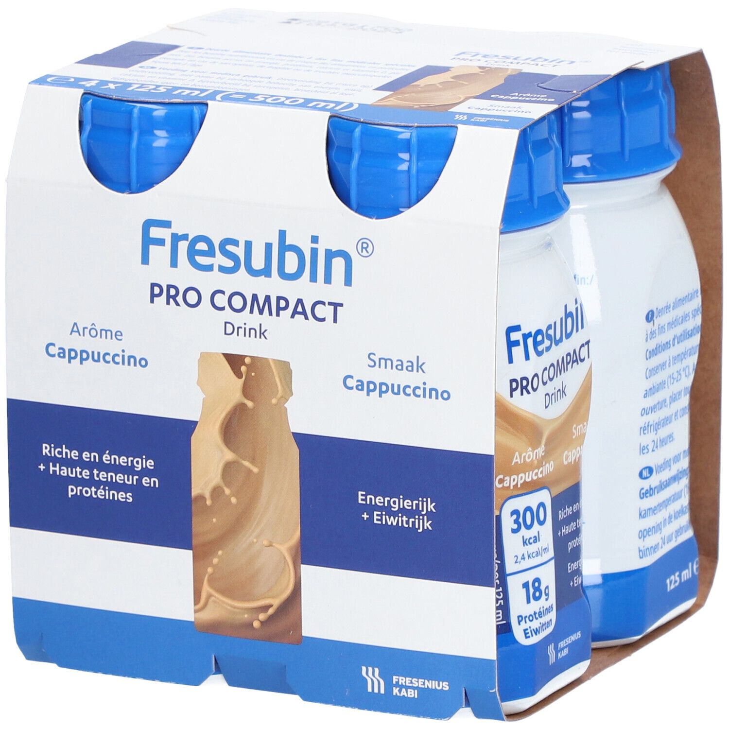 Fresubin PRO Compact Cappuccino – Boisson hypercalorique et hyperprotéinée Fluide 4x125 ml
