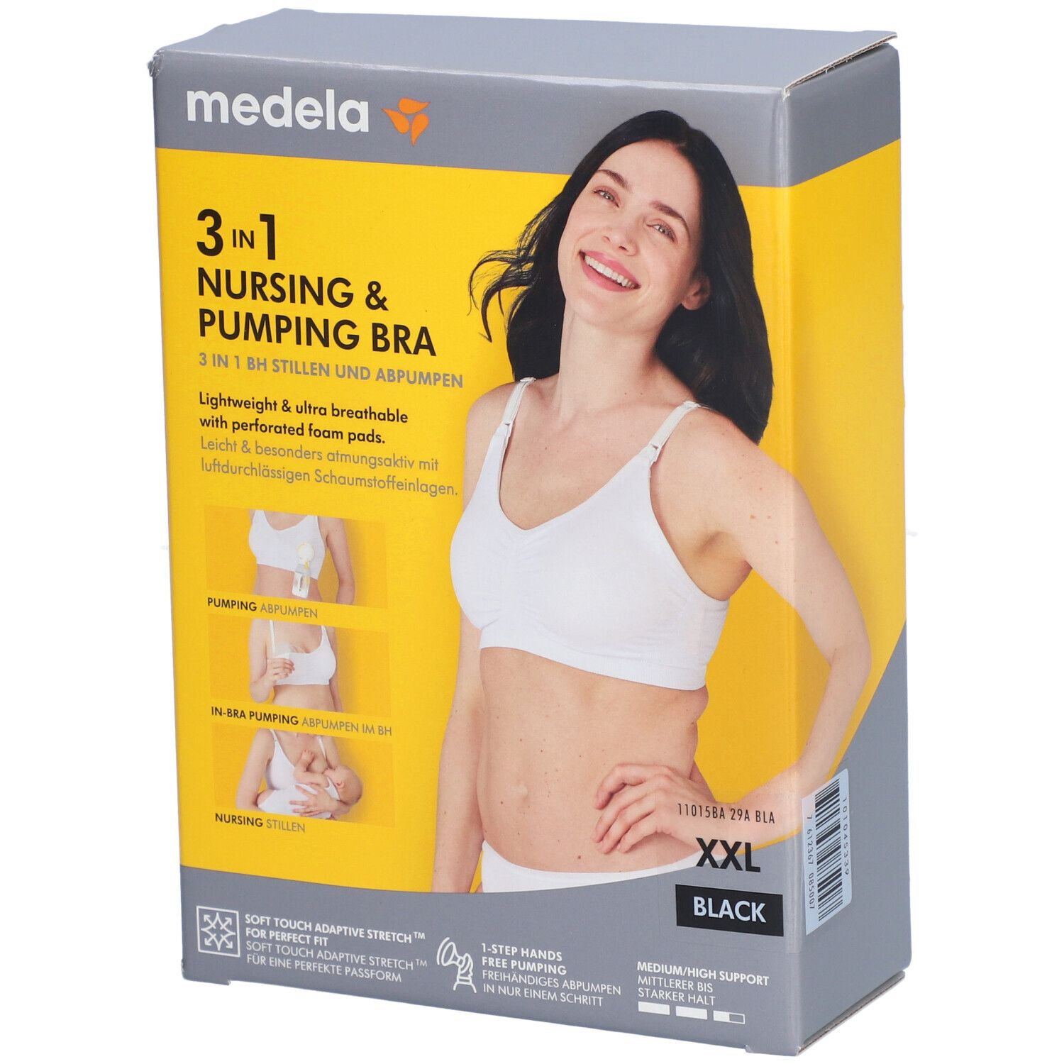 Medela Soutien-Gorge d'allaitement et d'expression de lait 3en1 - Noir XXL Vêtements De Soin 1 pc(s)