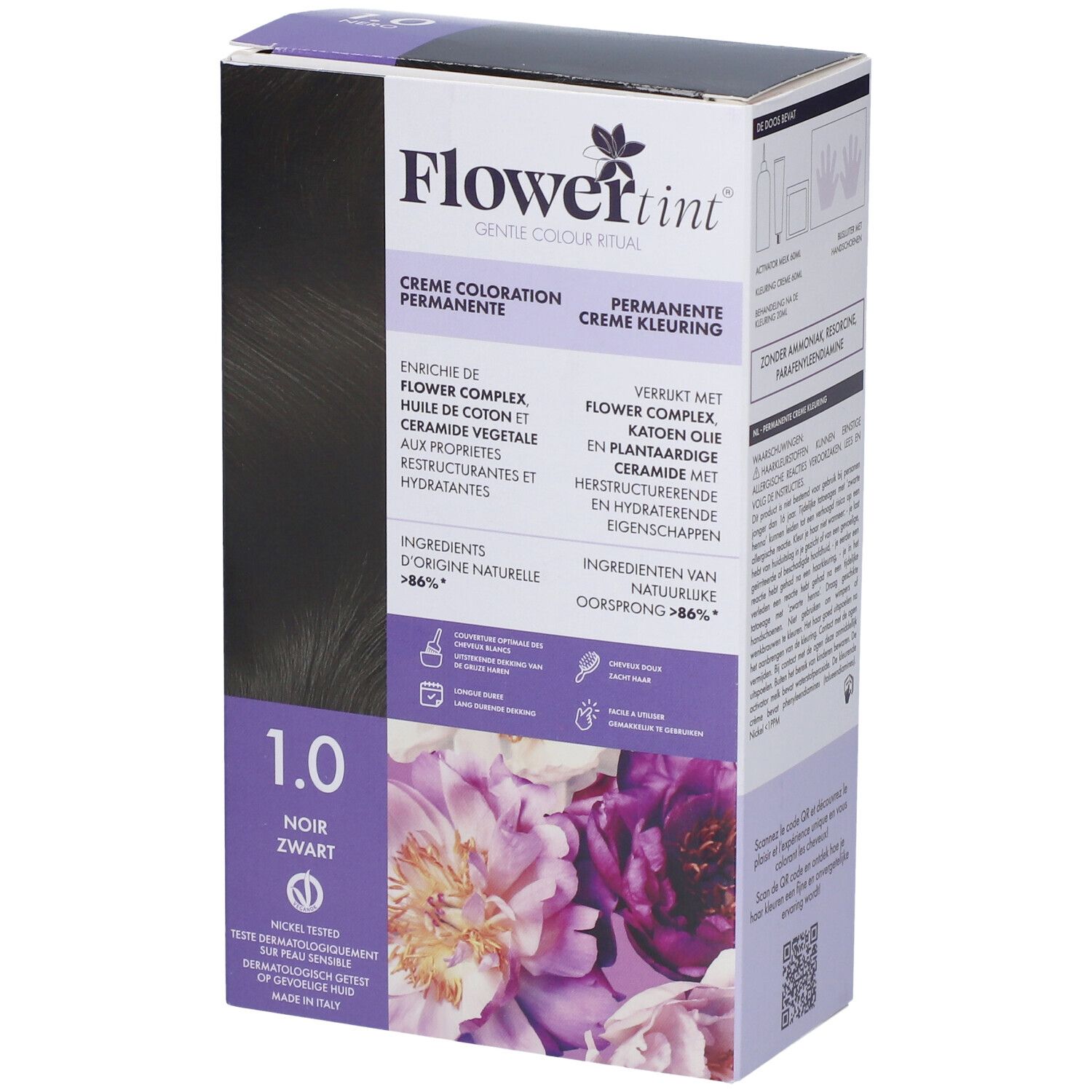 FLORWERTINT Creme Coloration Permanente 1.0 Noir 140 ml Teinture(S)