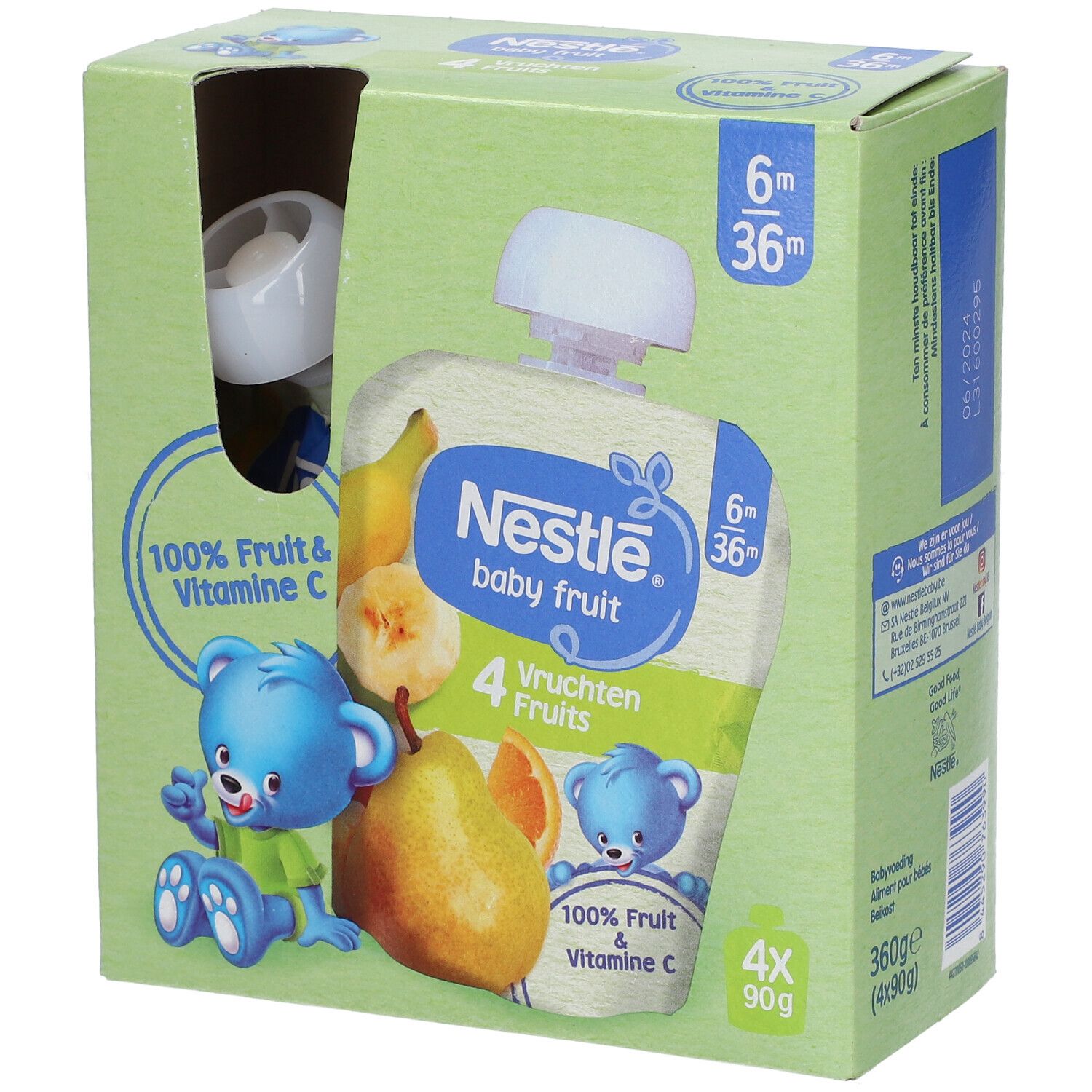 NESTLE Baby Fruit Gourdes 4 fruits 4x90 g Aliment