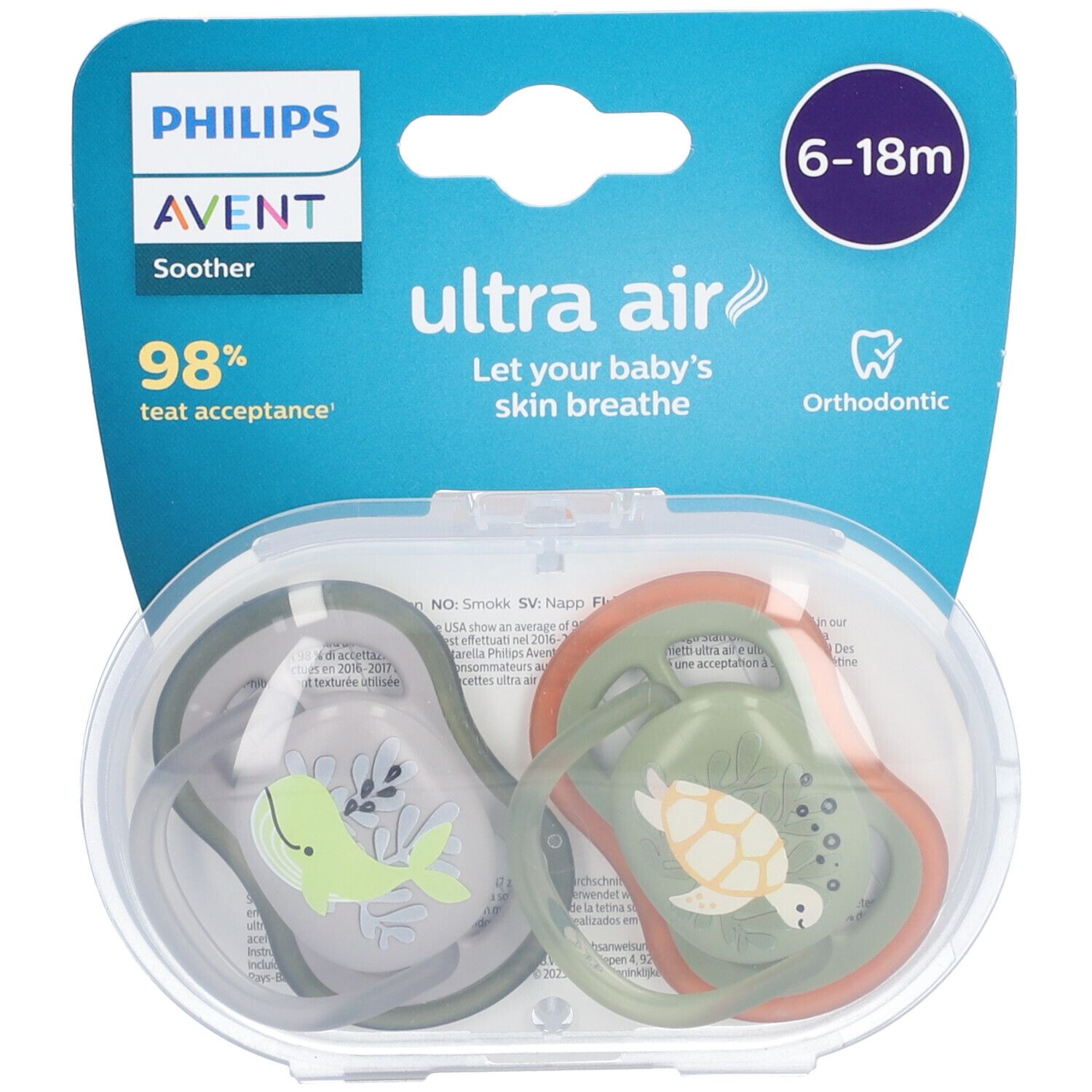 Philips Avent Ultra air Baleine 6-18 Mois 2 pc(s) Tétine(S)