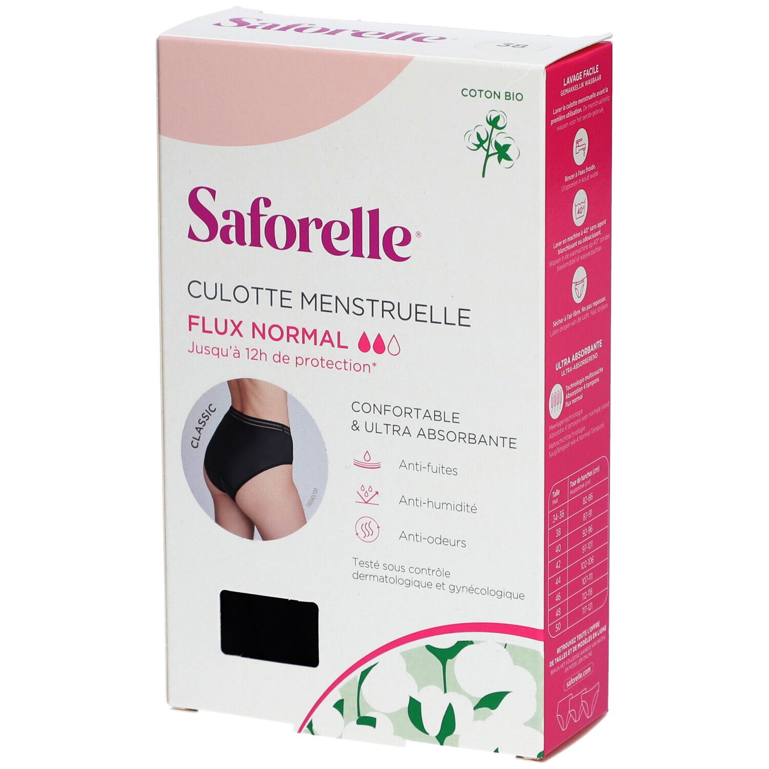 Saforelle Culotte pour les Règles Flux Normal Taille 38 Menstruelle 1 pc(s)