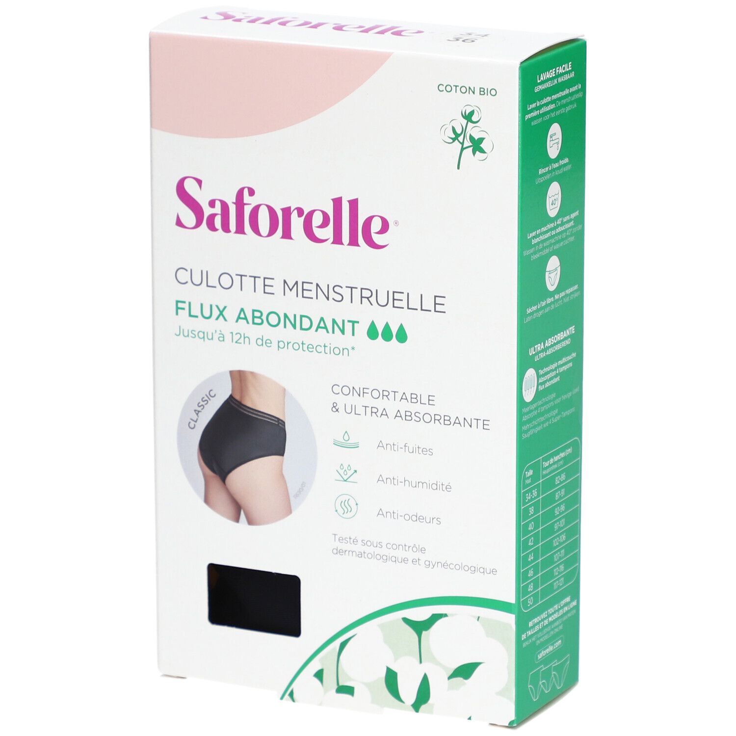 Saforelle Culotte pour les Règles Flux Abondant Taille 34-36 Menstruelle 1 pc(s)
