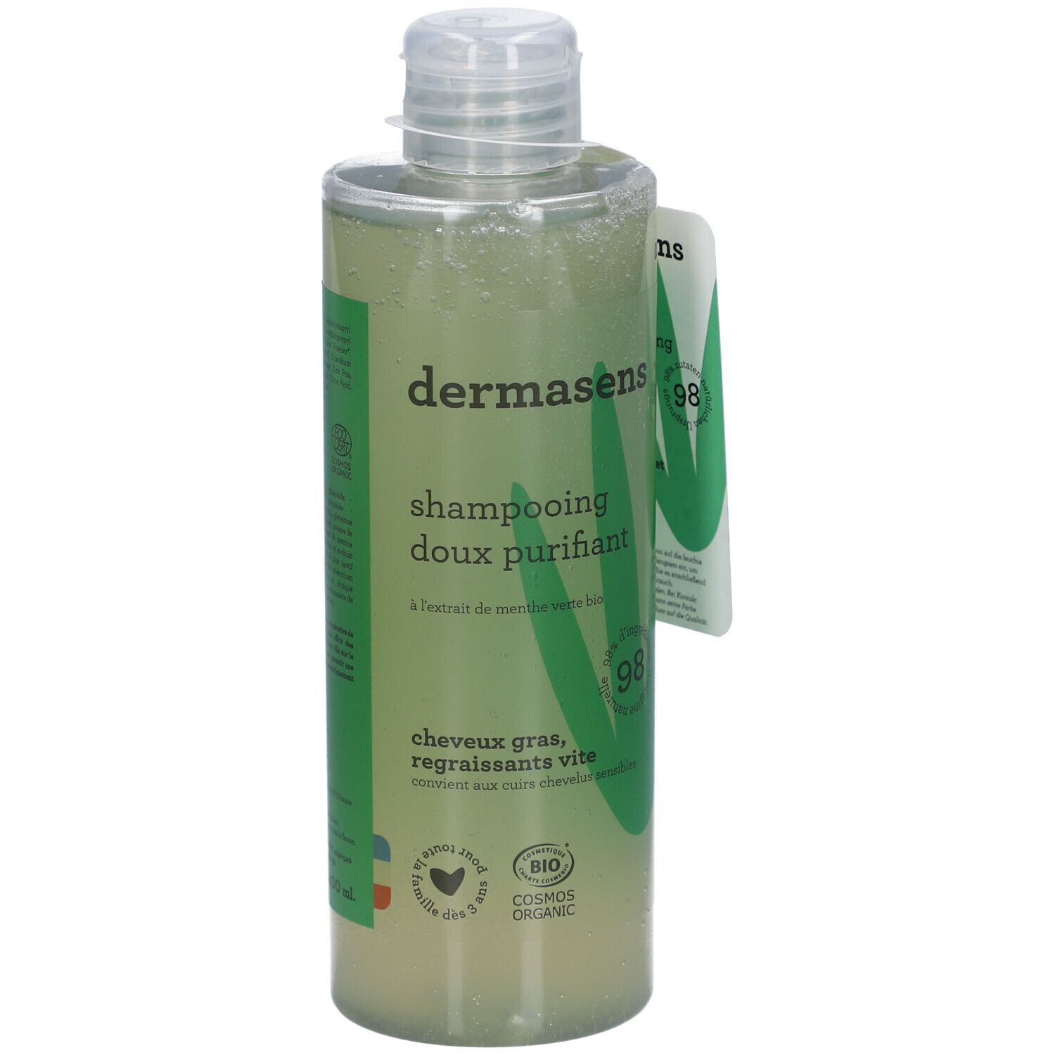Dermasens Shampooing Doux Purifiant Cheveux Gras Regraissant Vite 400 Ml - Image 1