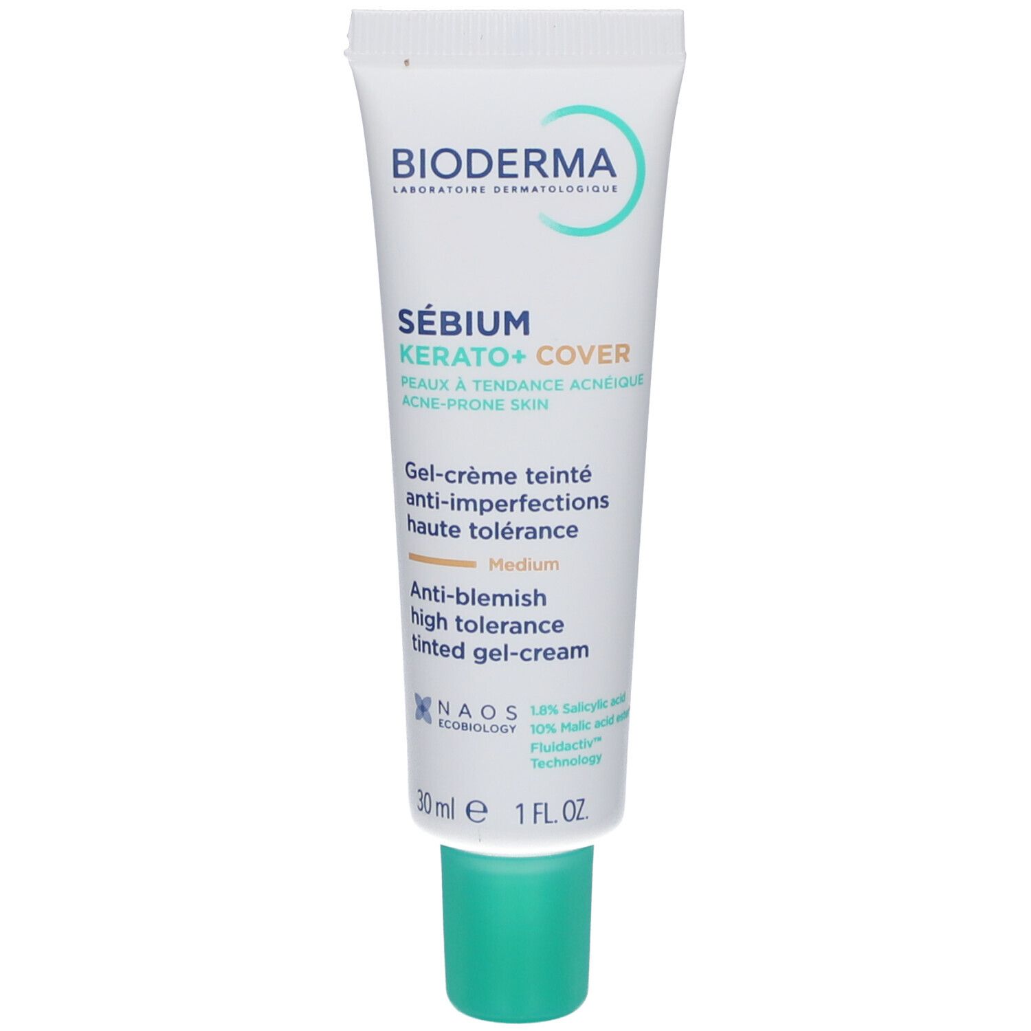 Bioderma Sébium Kerato+ Cover Gel-Crème Teinté Anti-Imperfections Haute Tolérance Medium Crème De Jour 30 Ml