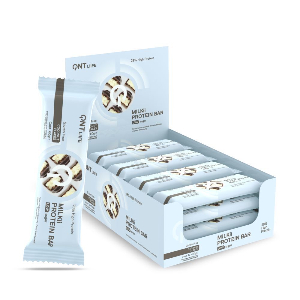 Qnt Barre Protéinée Milkii Flocons De Noix Coco 12X60 G