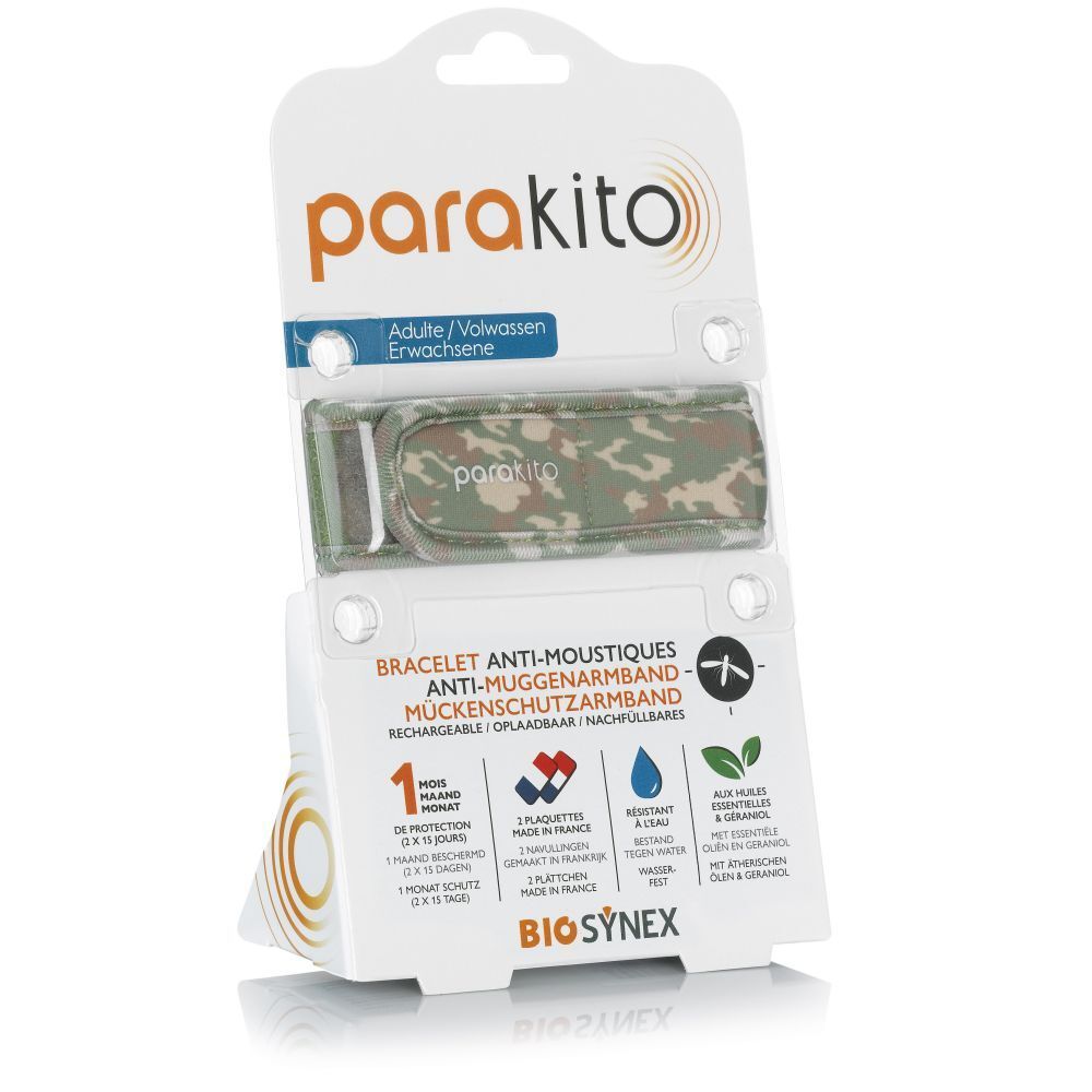 Parakito Bracelet Anti-Moustique Rechargeable Adults Graphic Camouflage 1 pc(s)