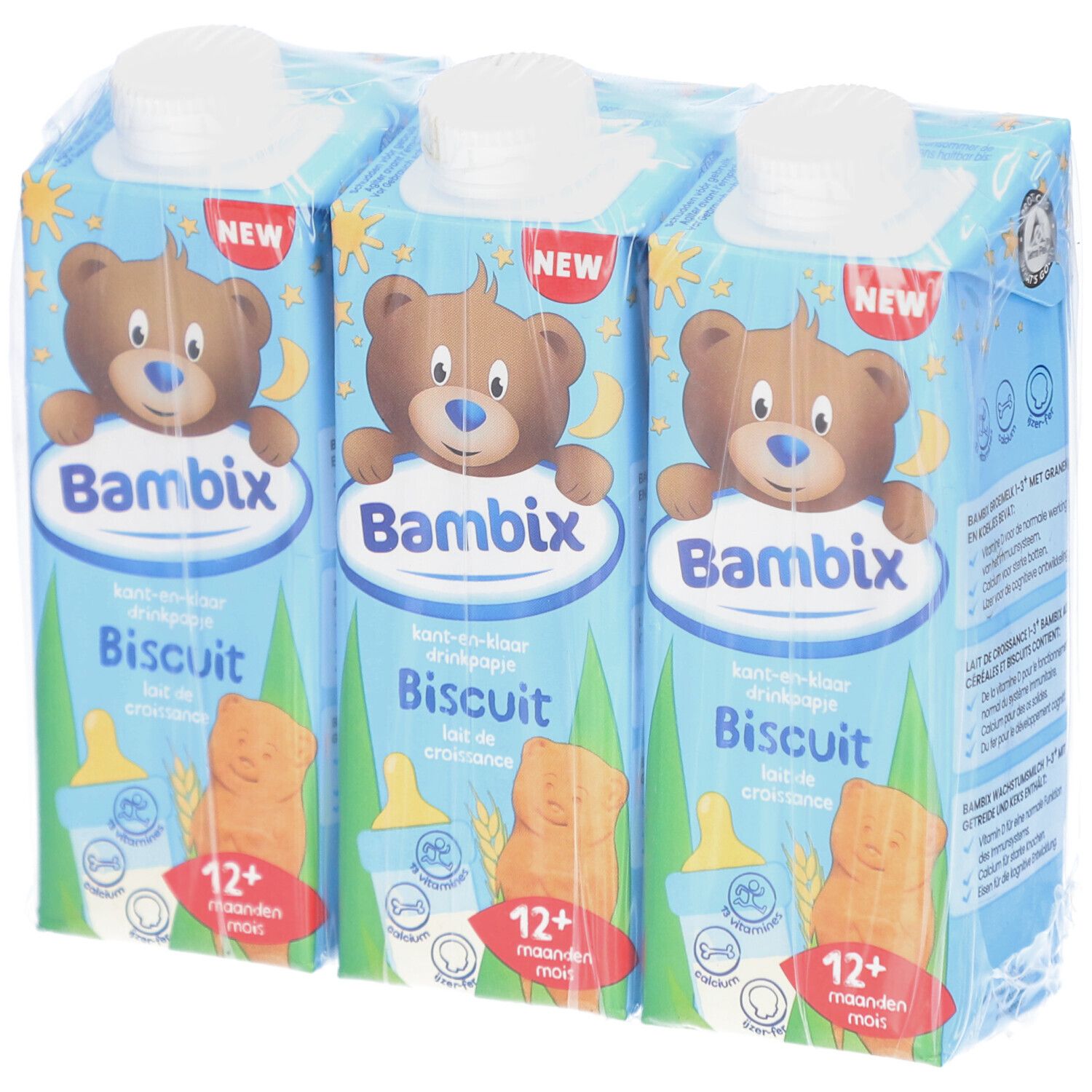 Bambix Lait De Croissance Biscuit 12+ Mois Aliment 3X250 Ml Tout-Petit