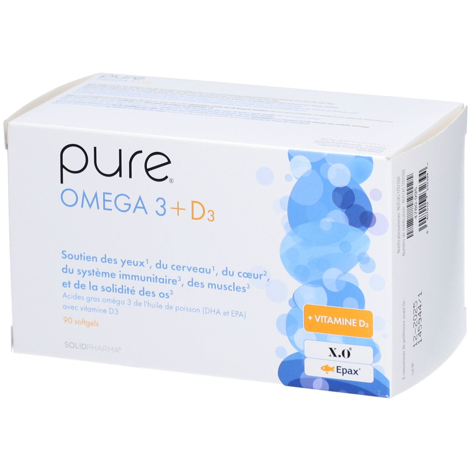 Pure Omega 3 + D3 90 pc(s) Capsule(S) Douce(S)