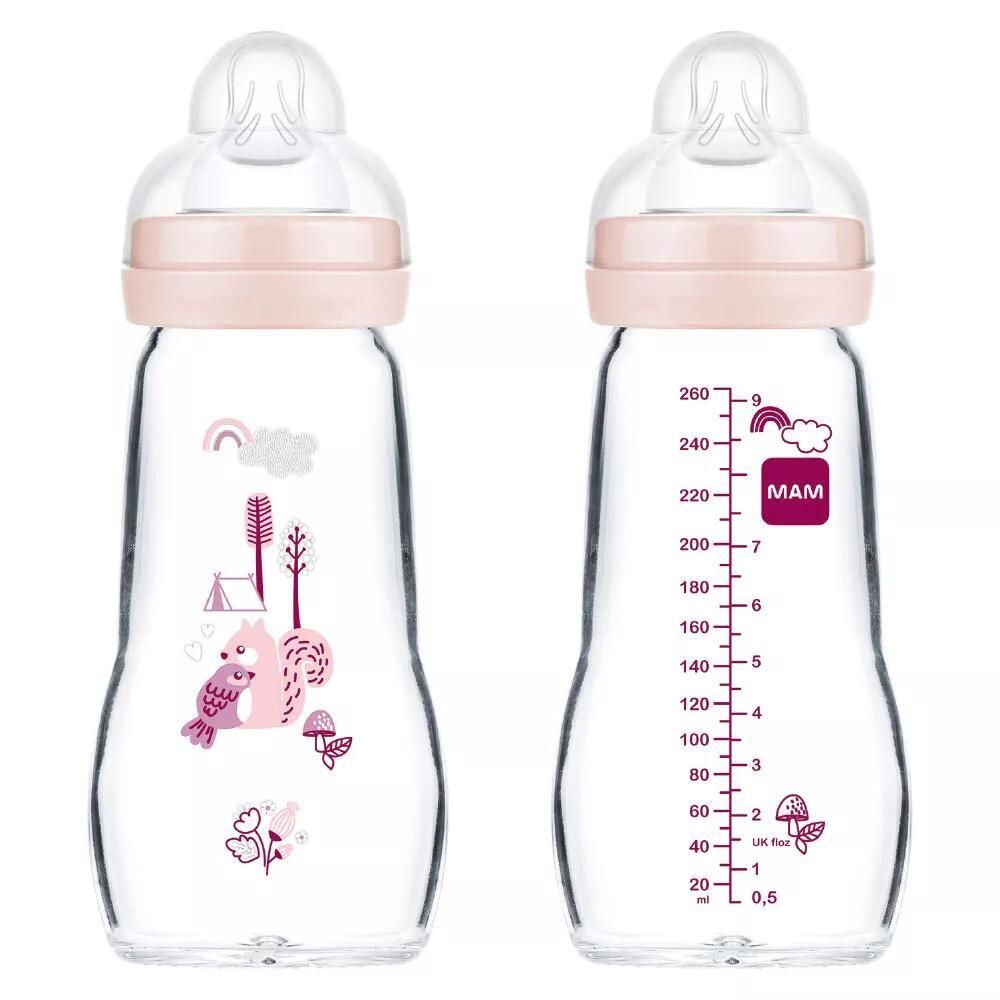 MAM Feel Good Baby biberon en verre 260ml 0 mois et + Bouteilles 260 ml